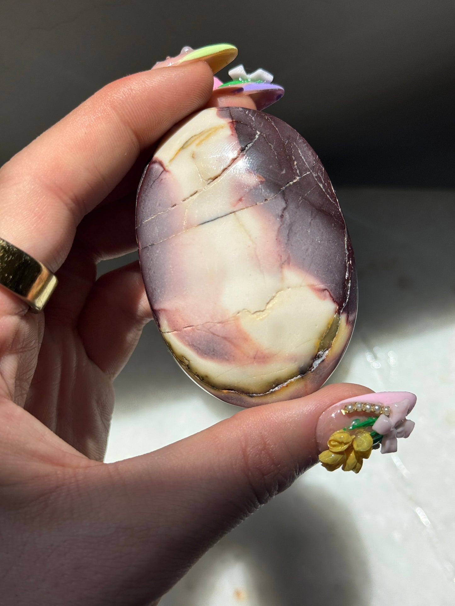 Pink Purple Mookaite Palmstone