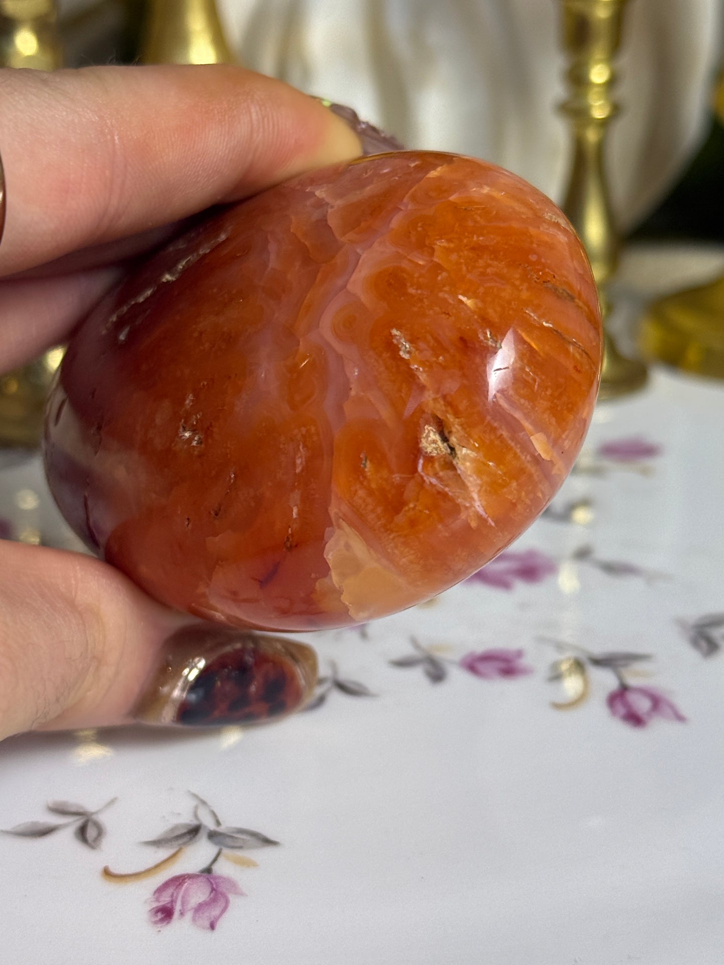 Groovy Coral Pink Banded Carnelian Freeform