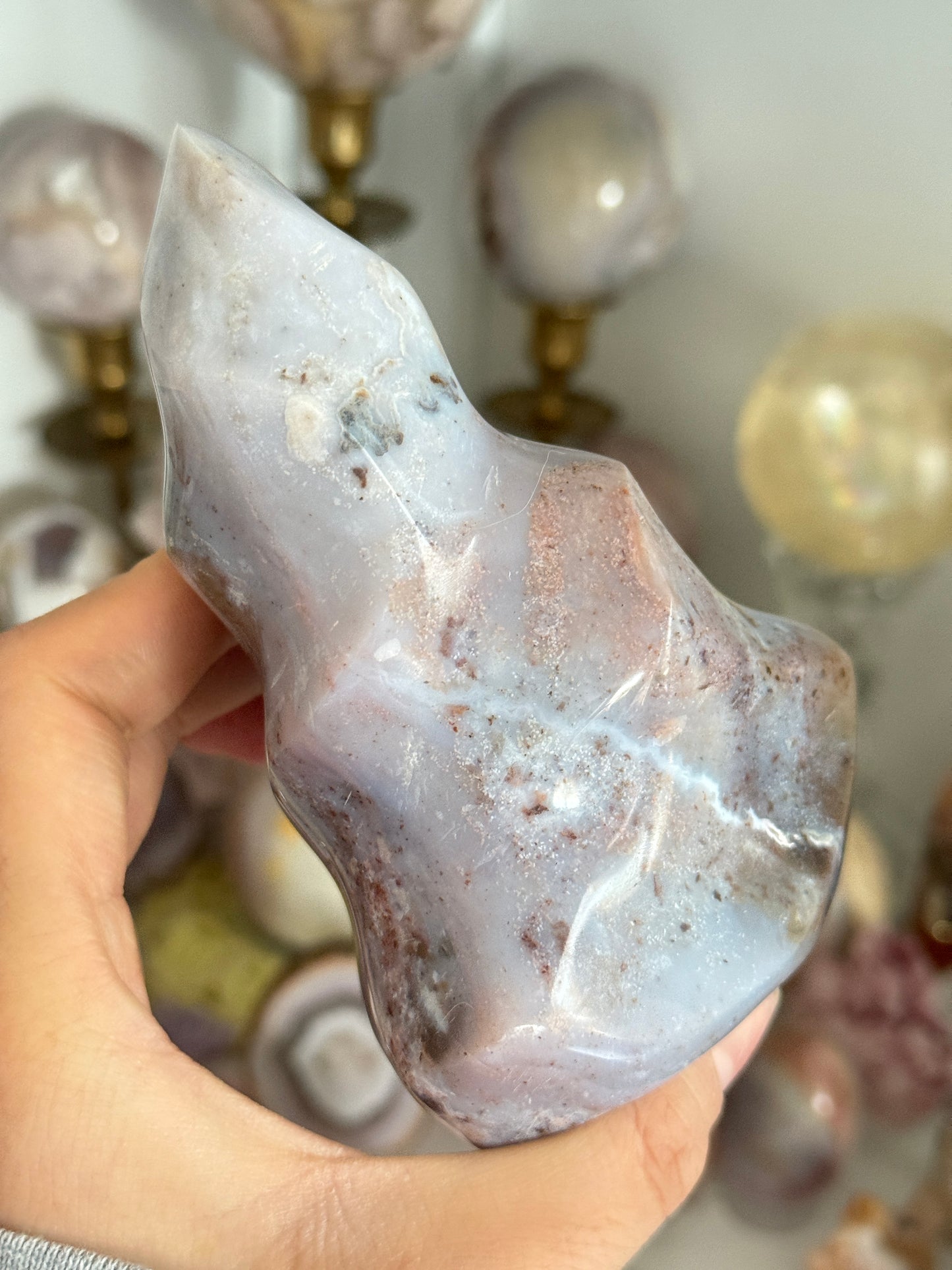 Pink Pastel Sea Jasper Flame-RESERVED