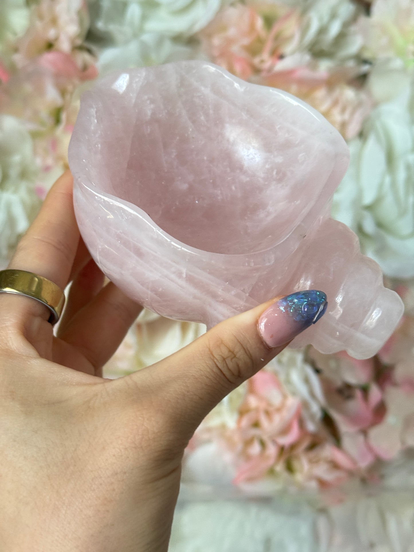 Rose Quartz Shell Bowl