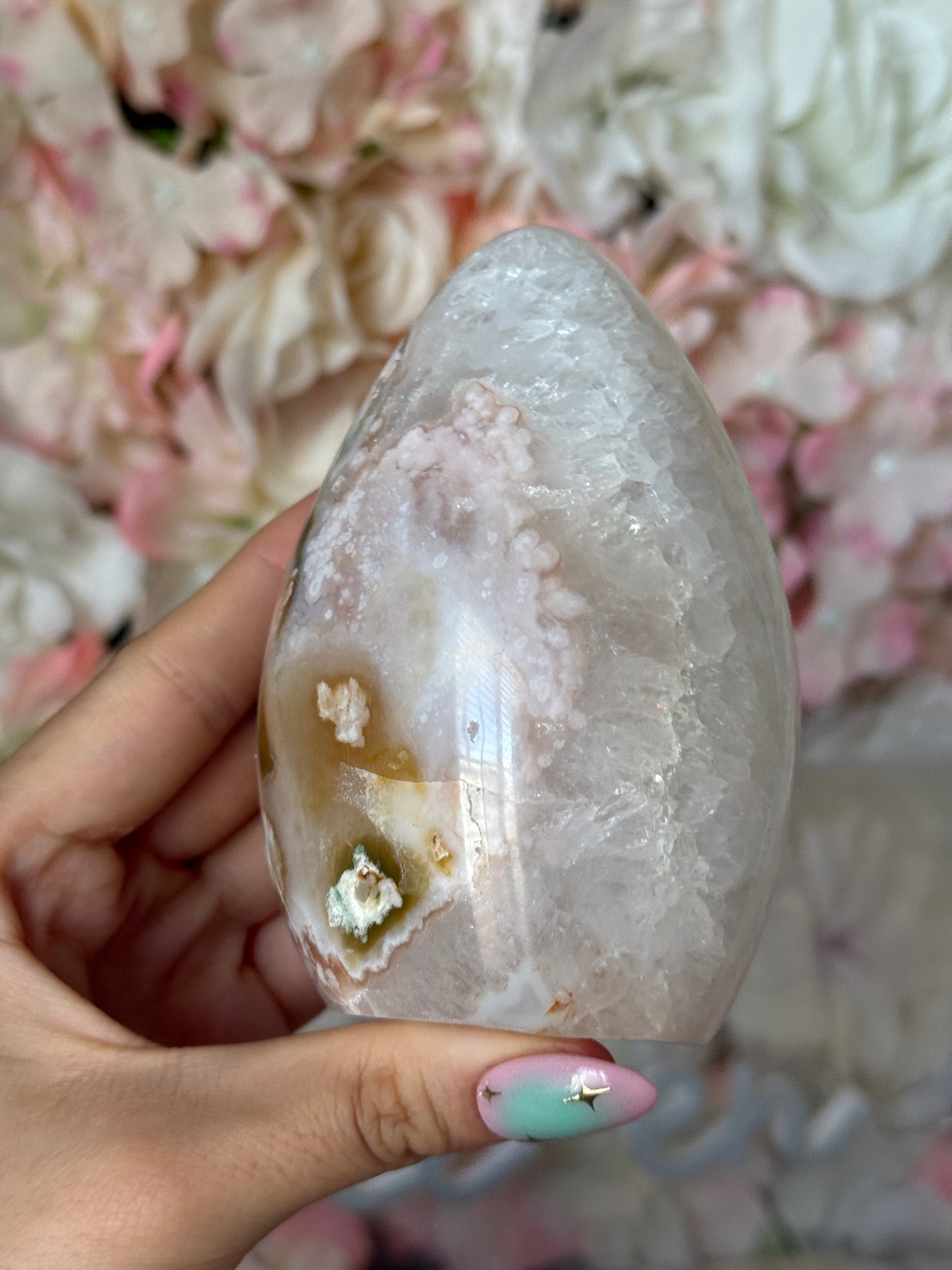 Pink Plume flower agate Freeform