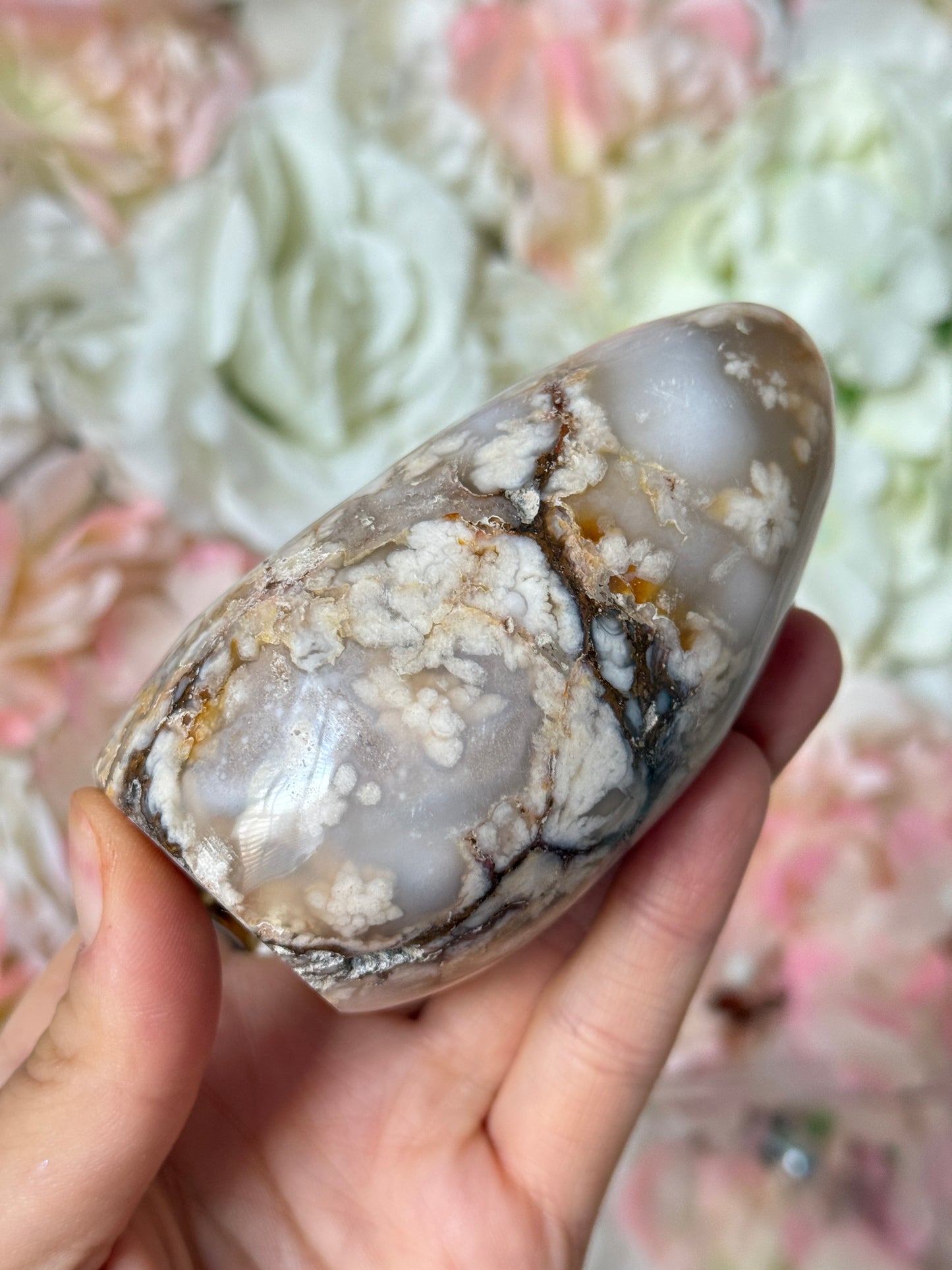 Flower agate free form
