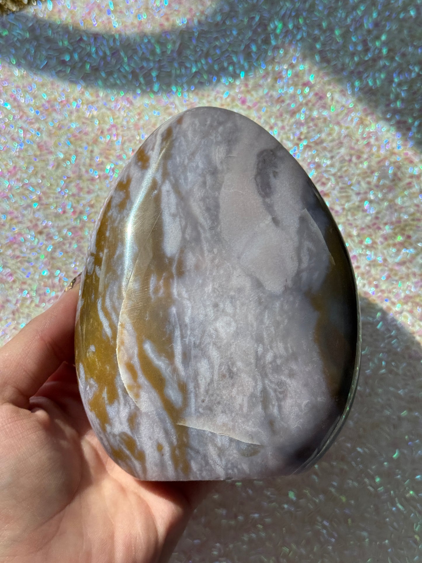 Beautiful Lilac Pink Tan Wavey Sea Jasper Freefrom