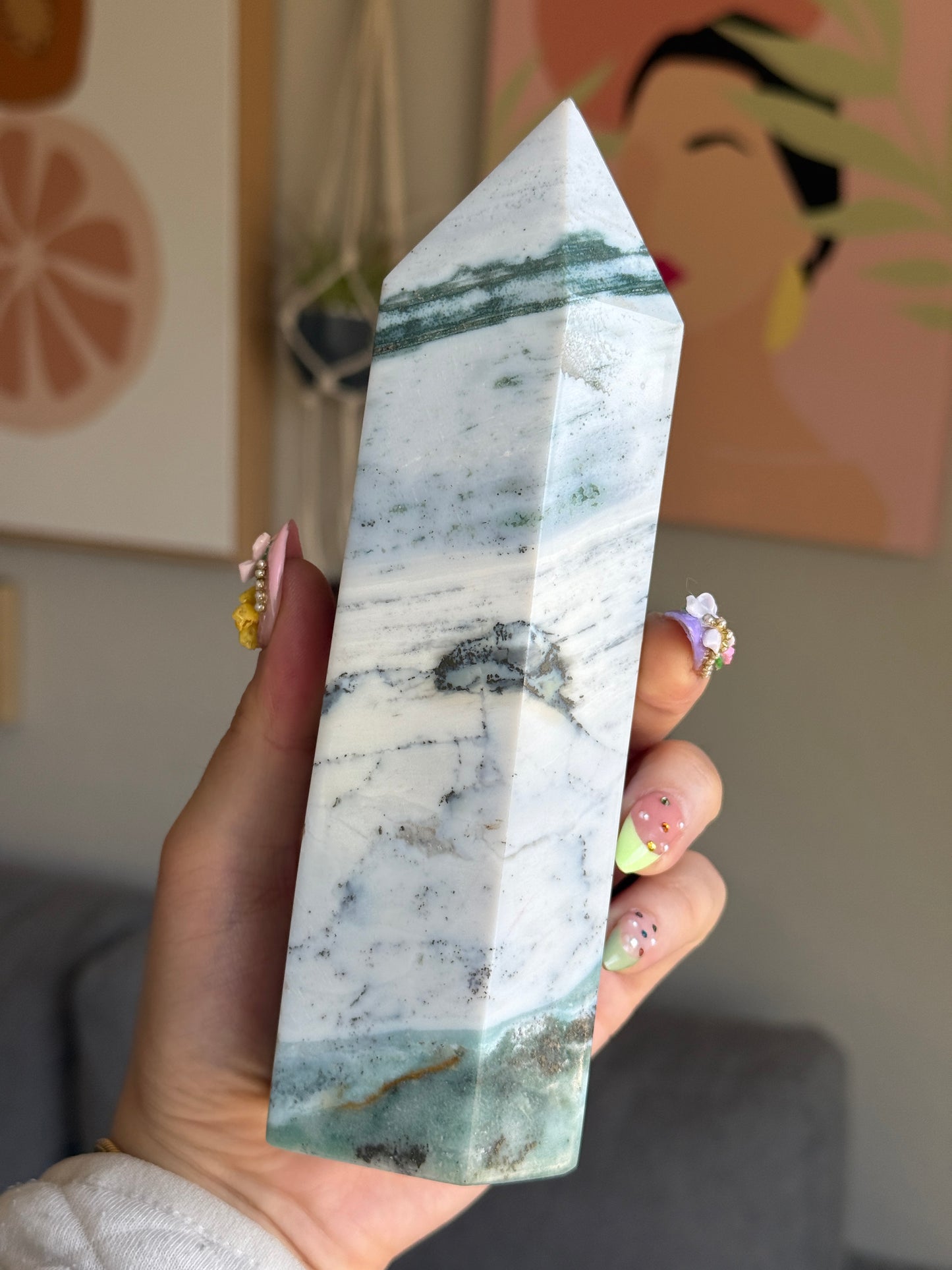Rainbow Forest Pyrite Filled Sea Jasper Tower