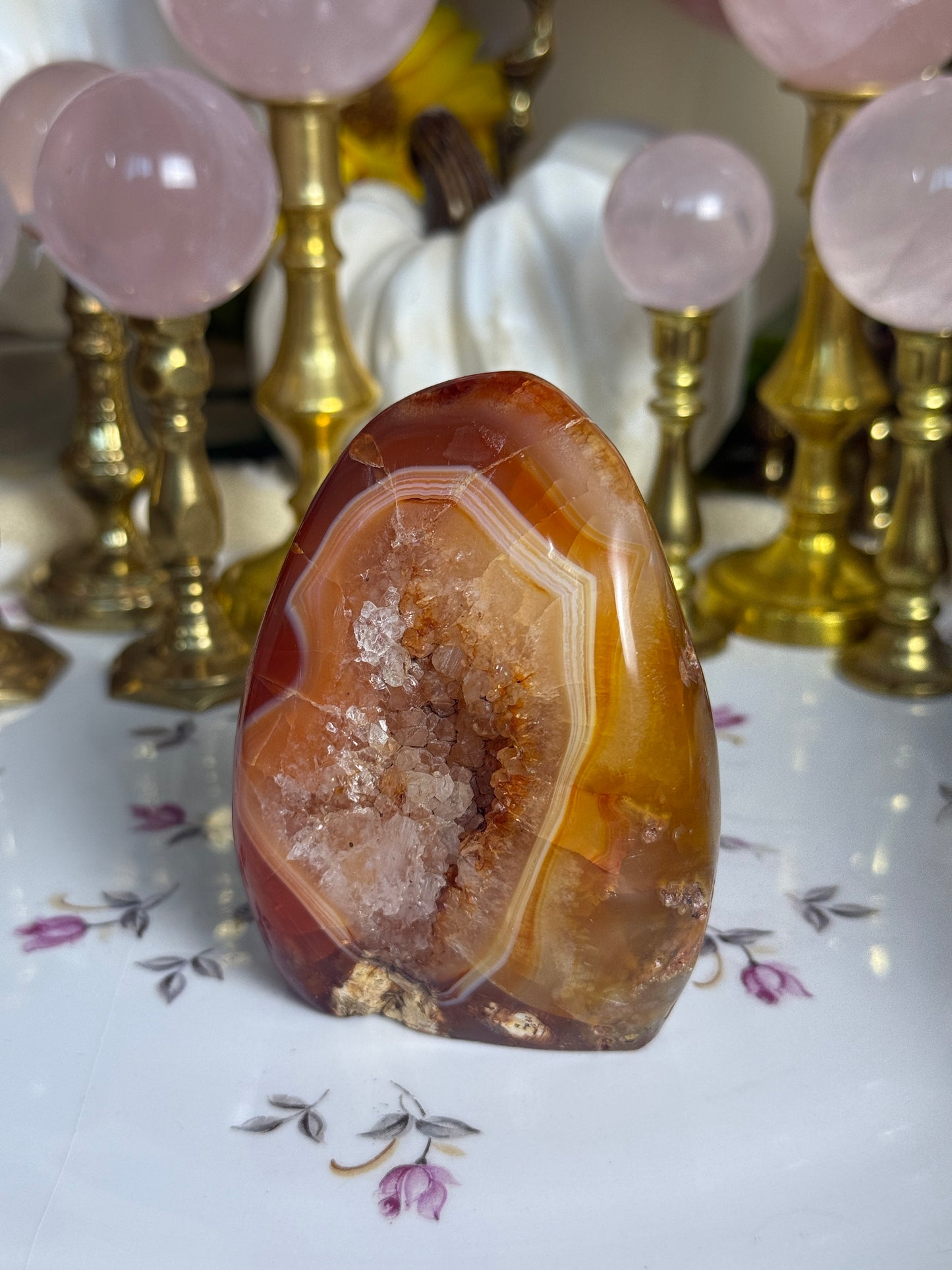 STUNNINGLY Unique Duo Toned Quartz Droozy Carnelian Freeform
