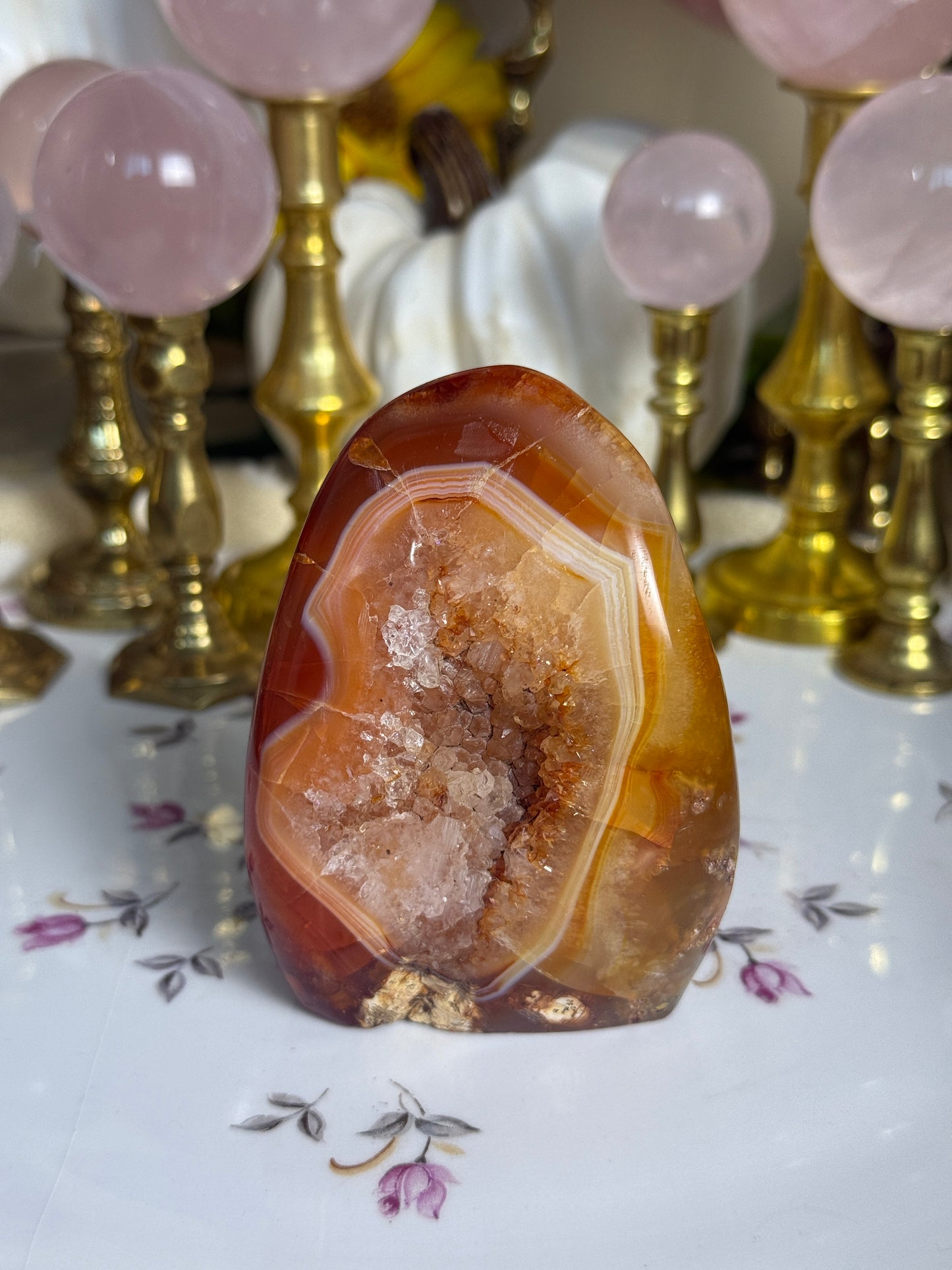 STUNNINGLY Unique Duo Toned Quartz Droozy Carnelian Freeform