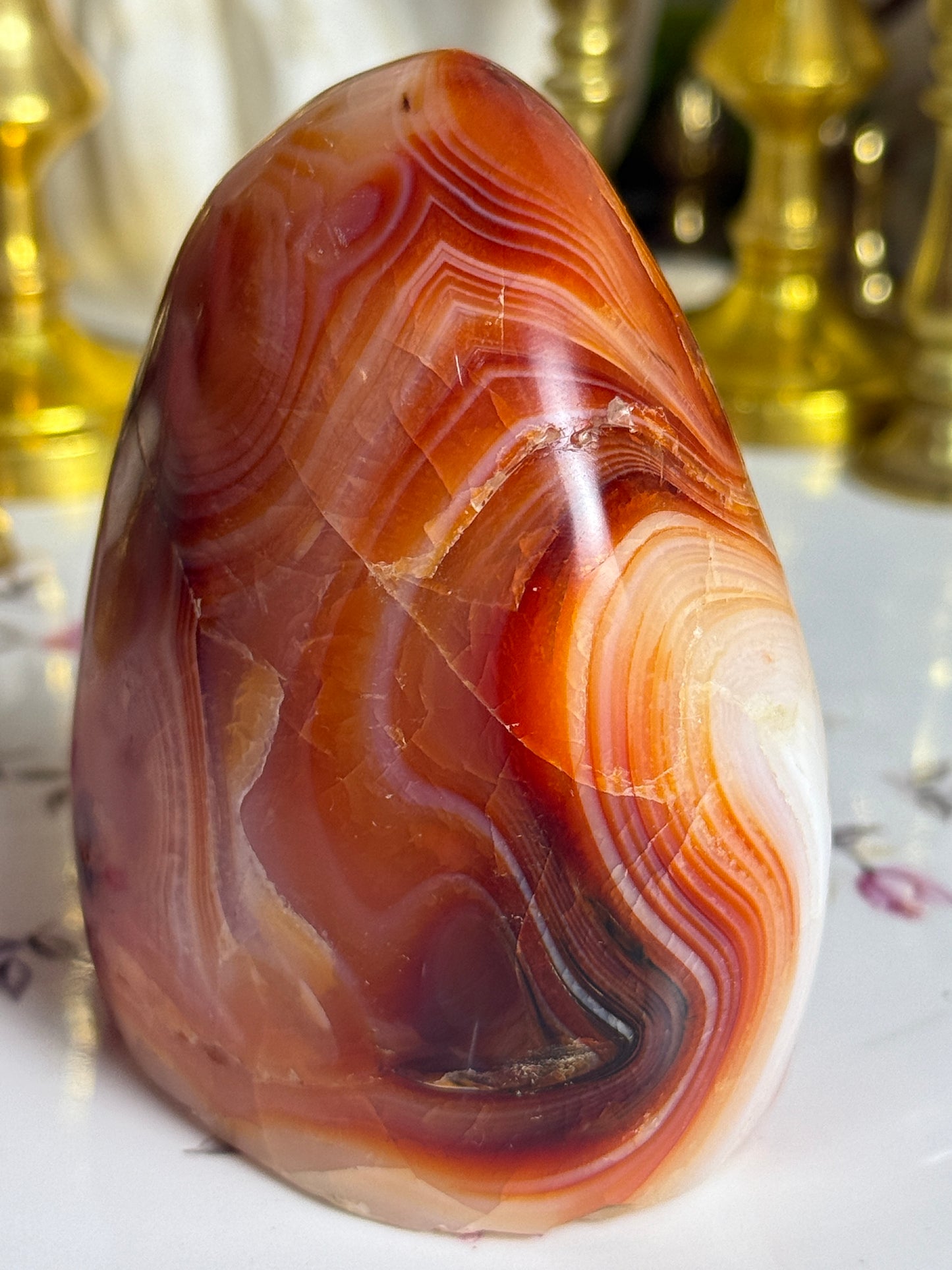 Unreal Burnt Orange Banded Carnelian Freeform