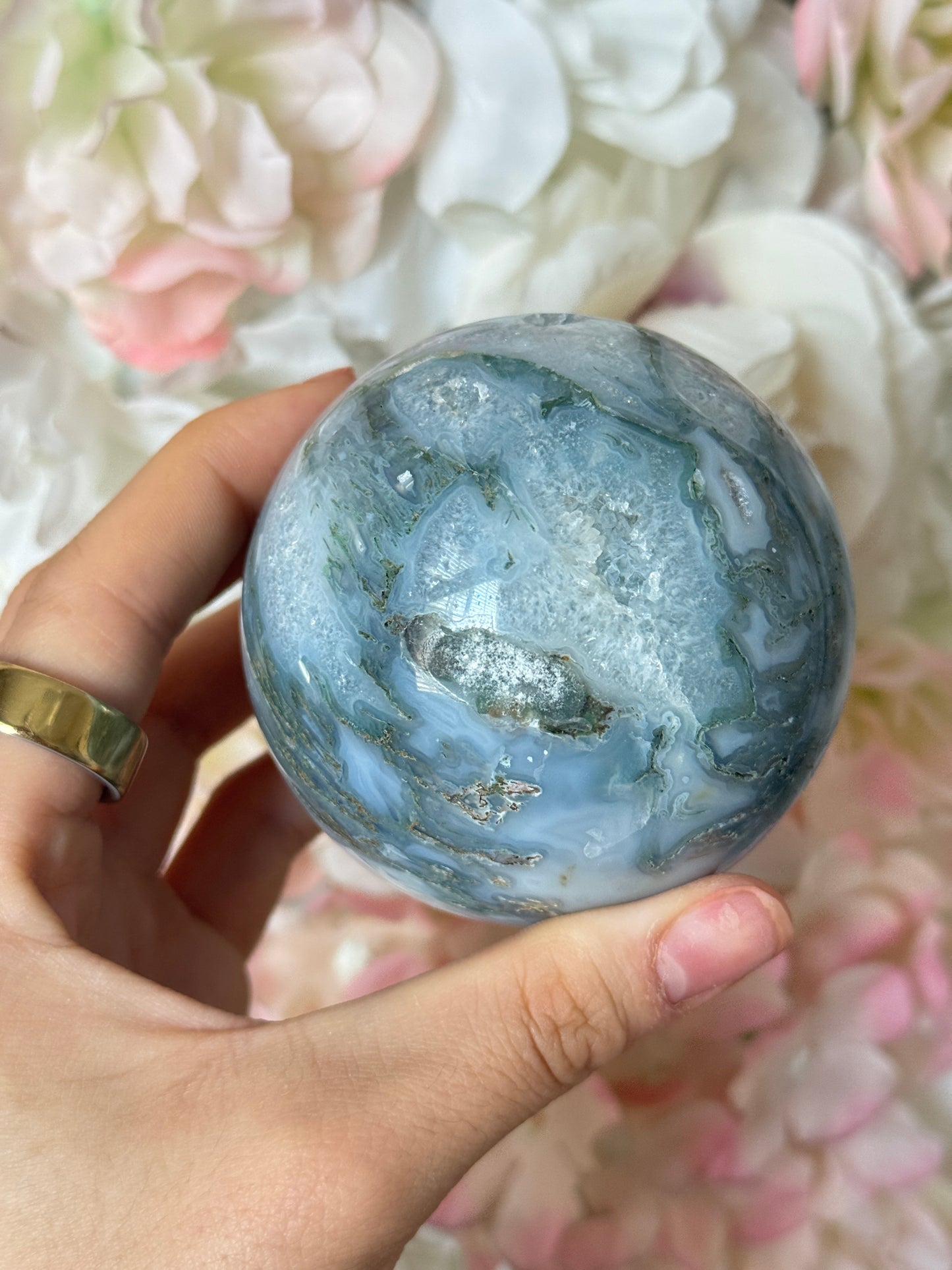 Droozy Moss Agate Sphere