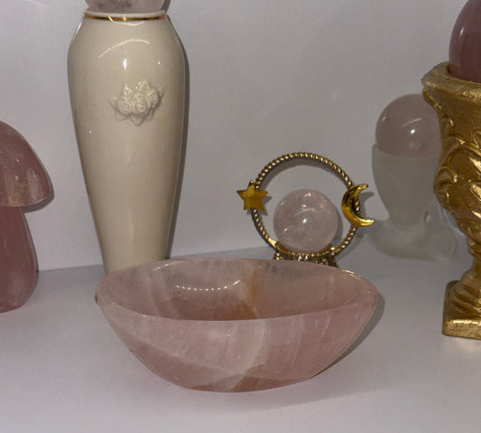 Glittery Gemmy Star Rose Quartz Bowl