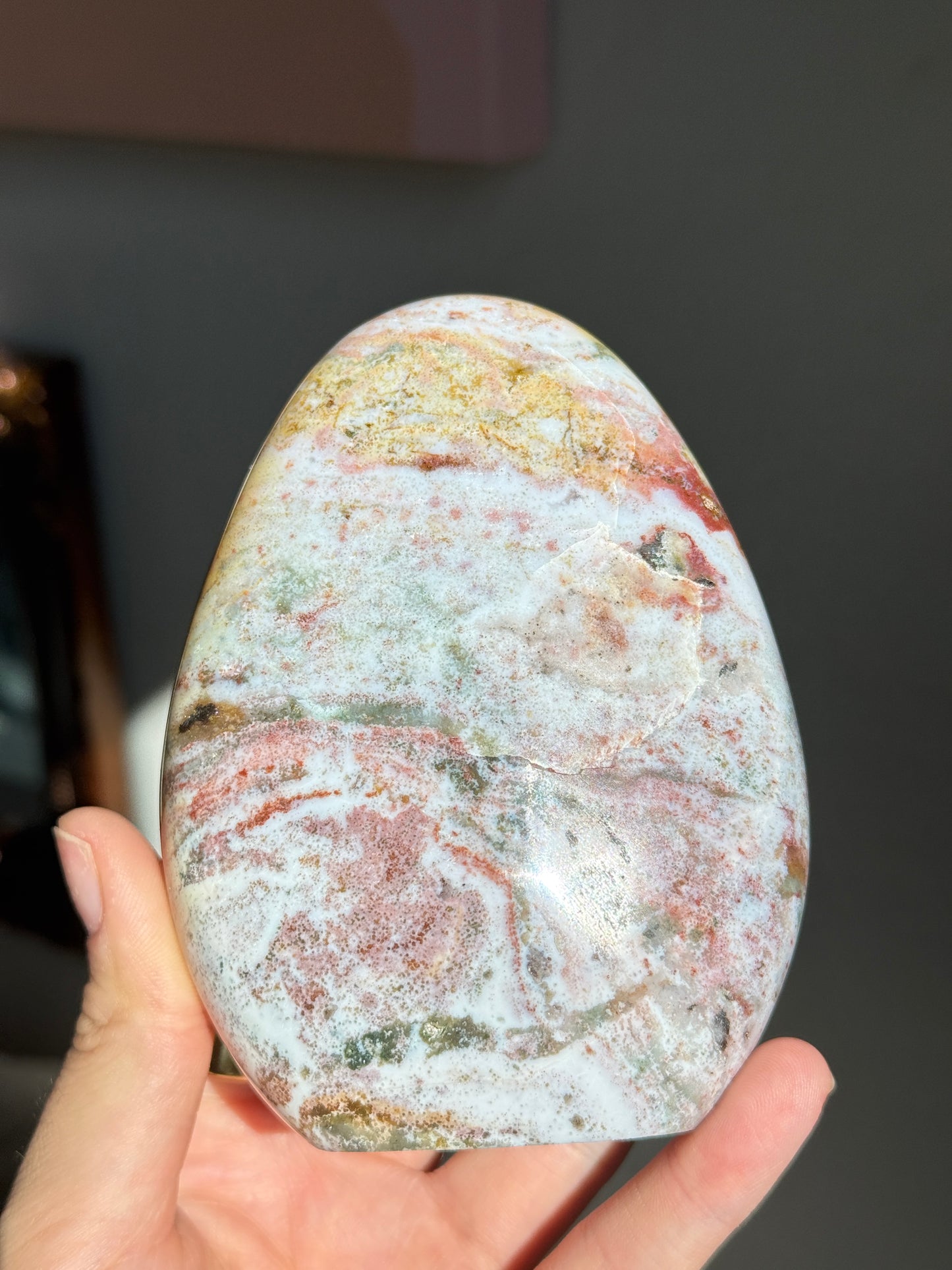 Strawberry Yellow Rainbow Wave Sea Jasper Freeform