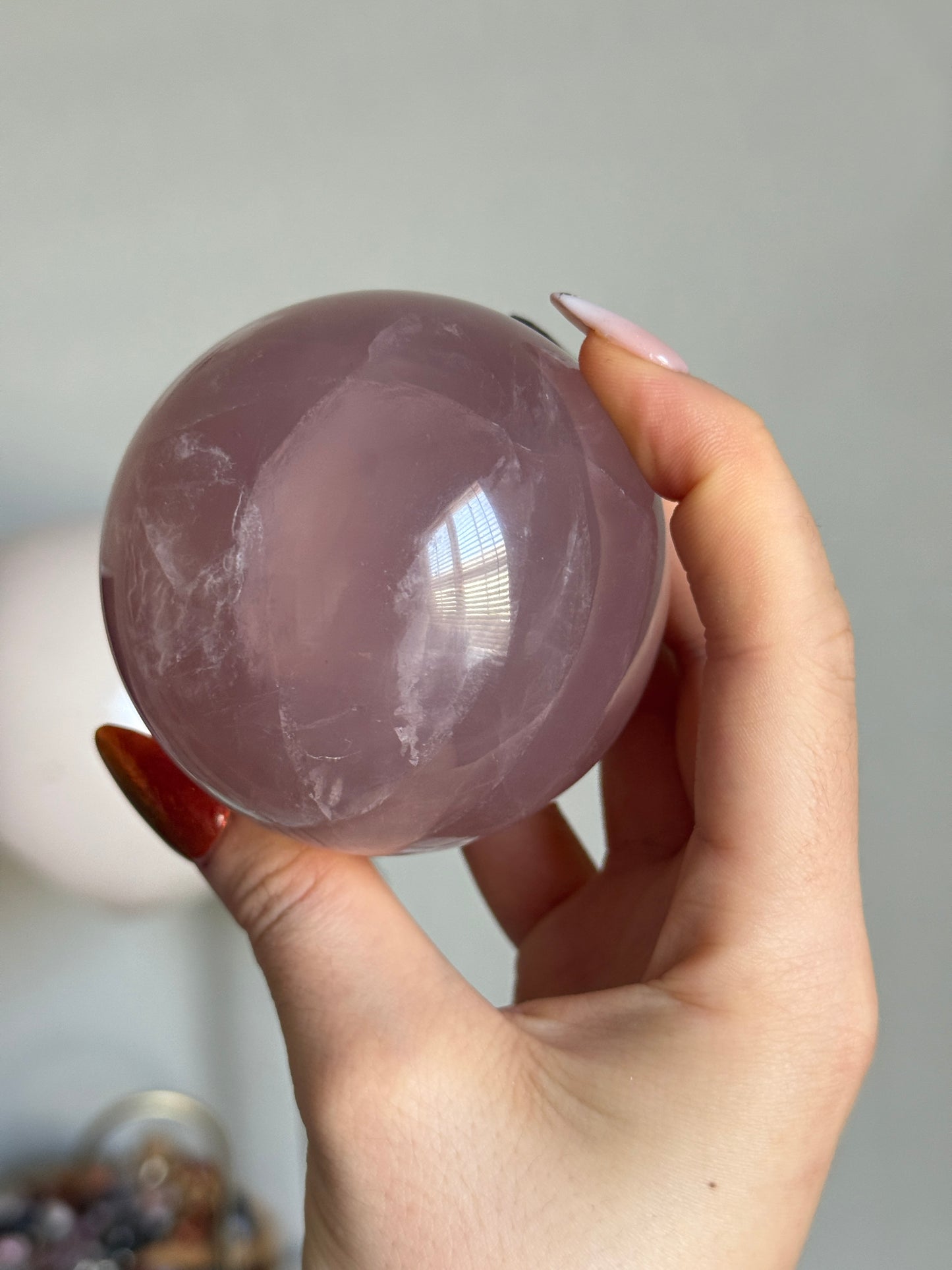 Dusty Muave Rose Quartz Sphere