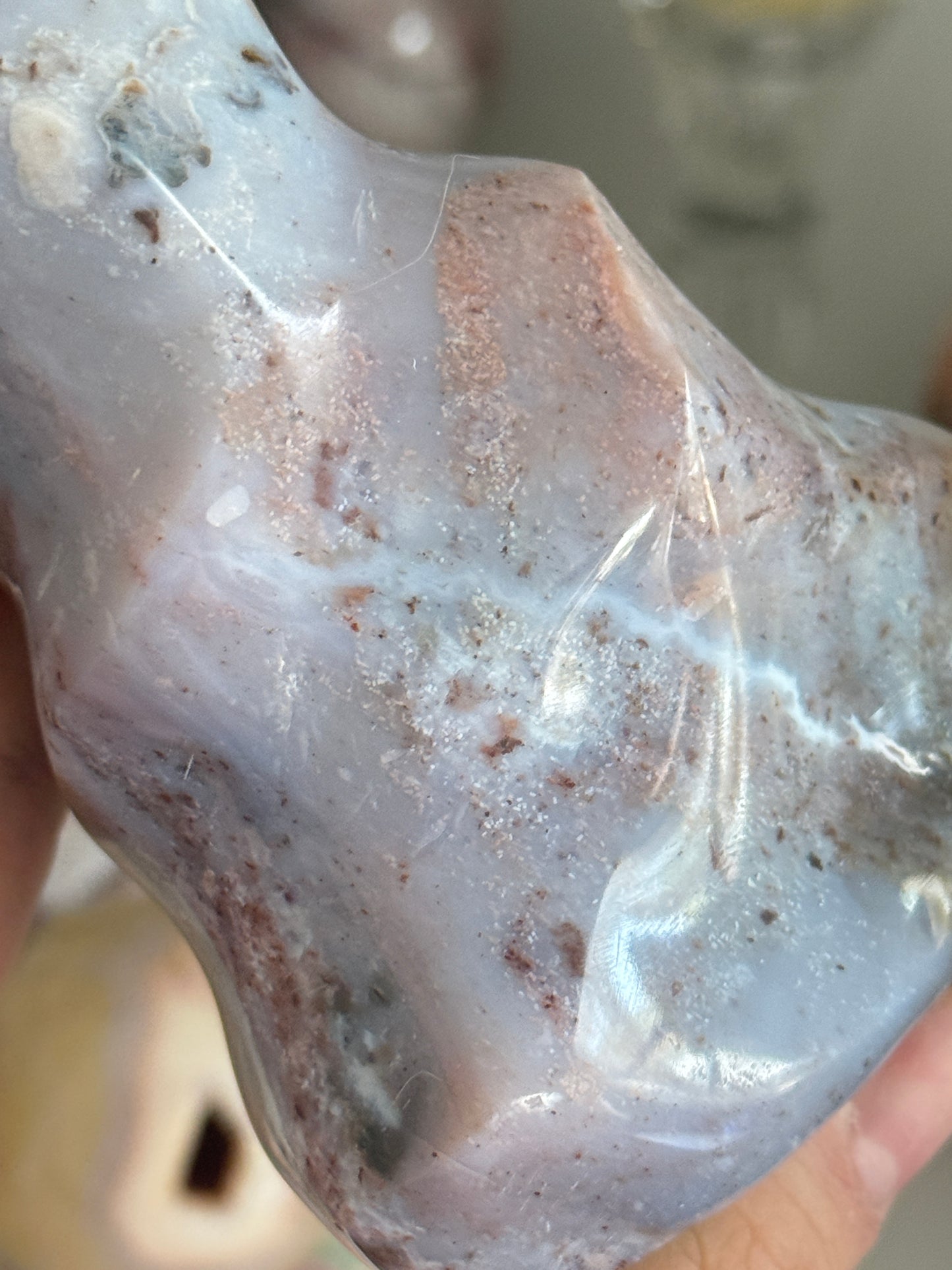 Pink Pastel Sea Jasper Flame-RESERVED