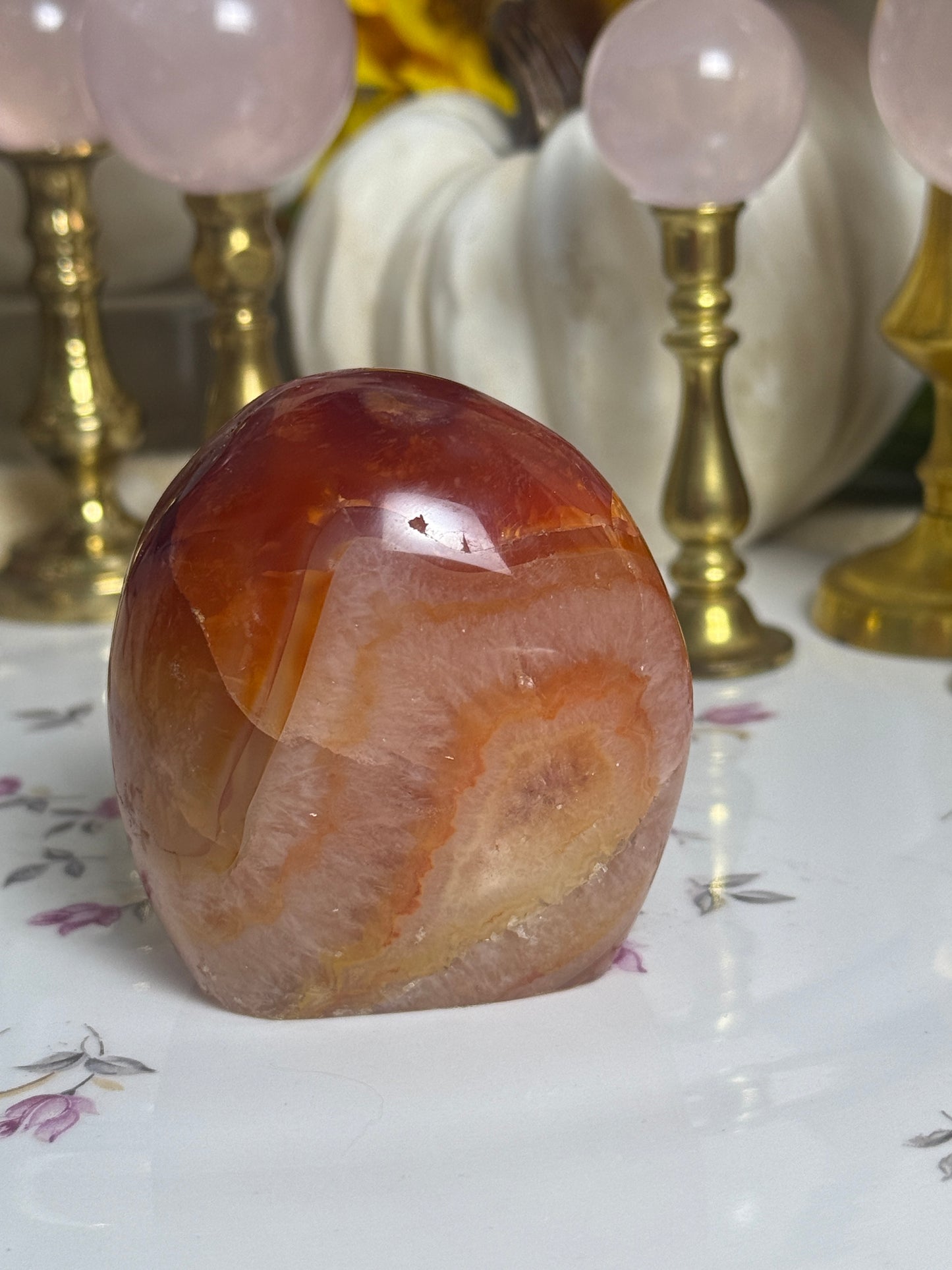 Flame 🔥 Yellow/ Orange Banded Carnelian Freeform