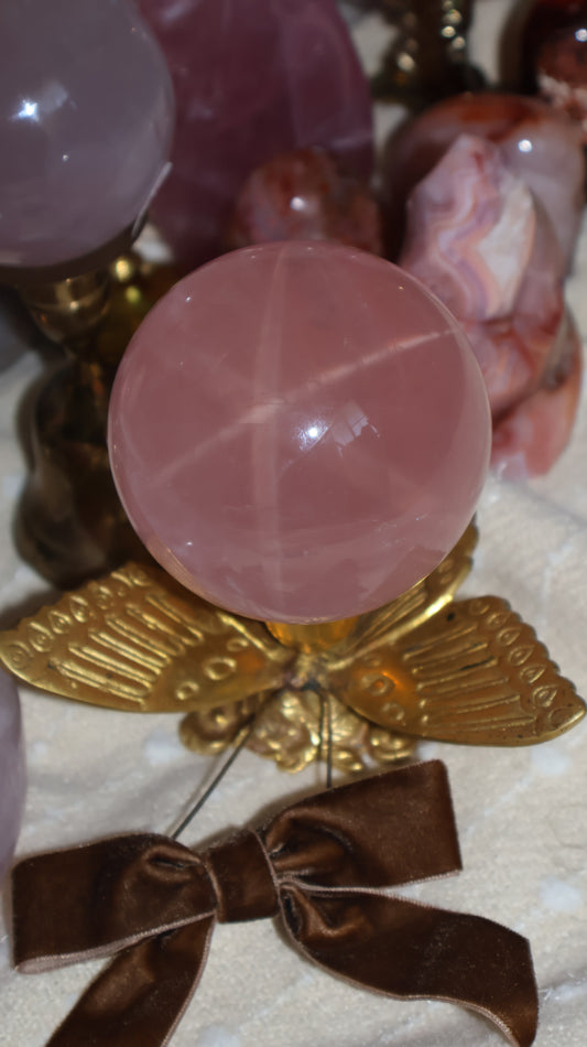 High Quality Peach Jelly Toned Rose Quartz Sphere
