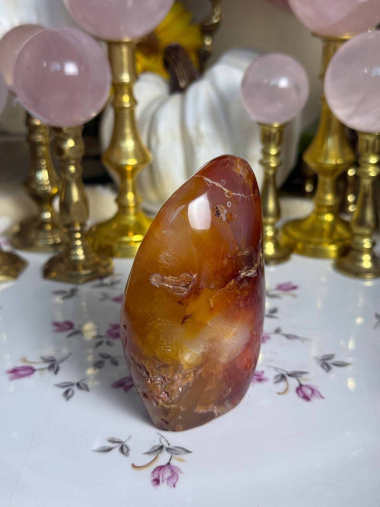 STUNNINGLY Unique Duo Toned Quartz Droozy Carnelian Freeform