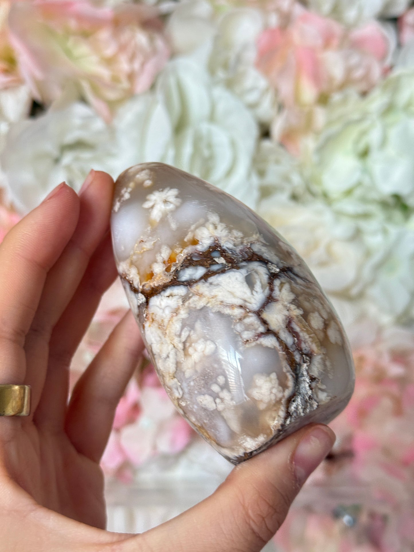 Flower agate free form