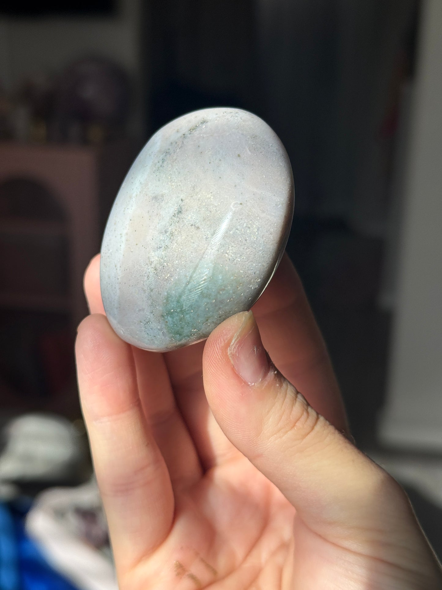 Pastel Pink Lilac Jasper Palmstone