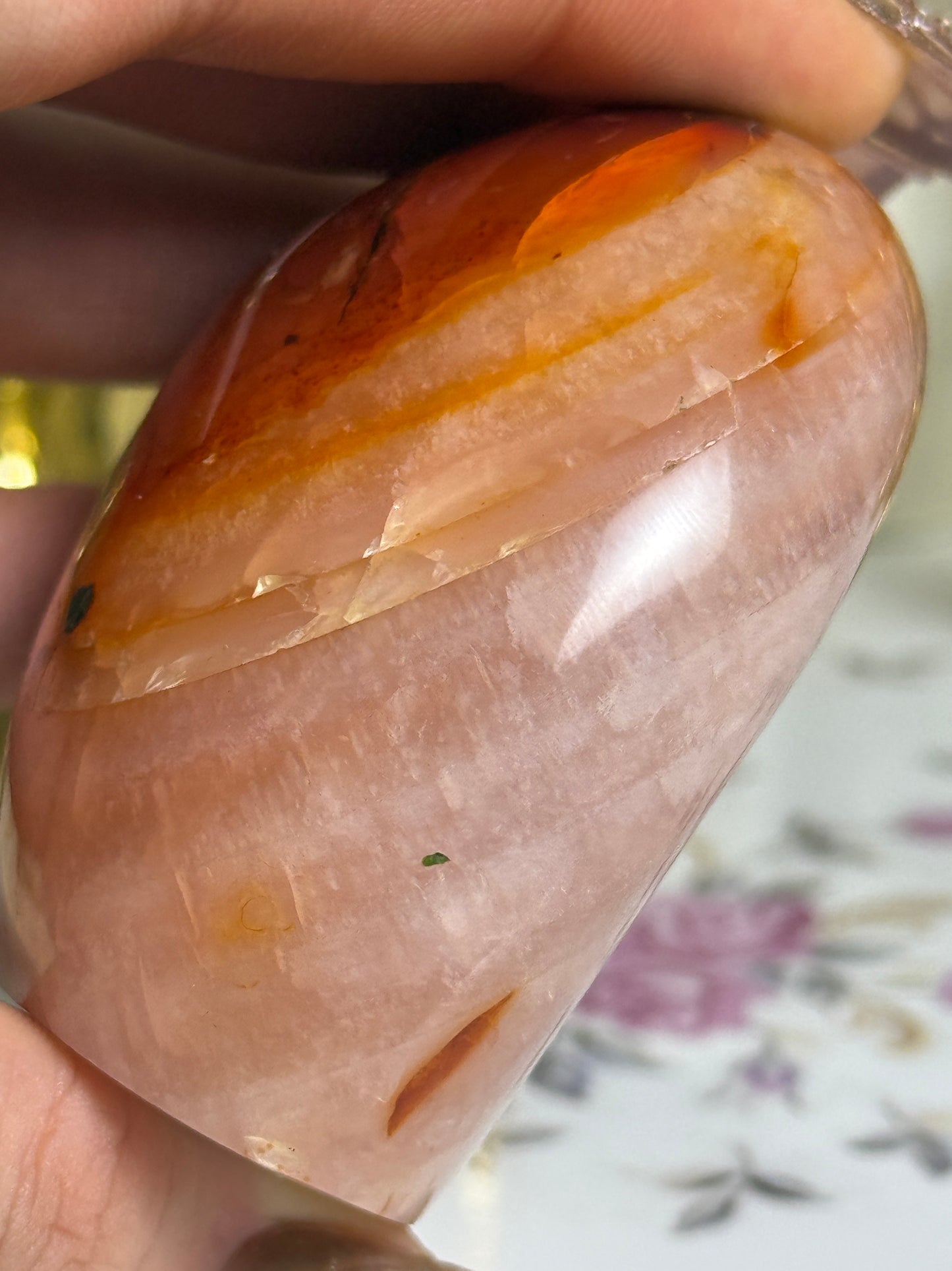 Baby Pink Banded Carnelian Freeform