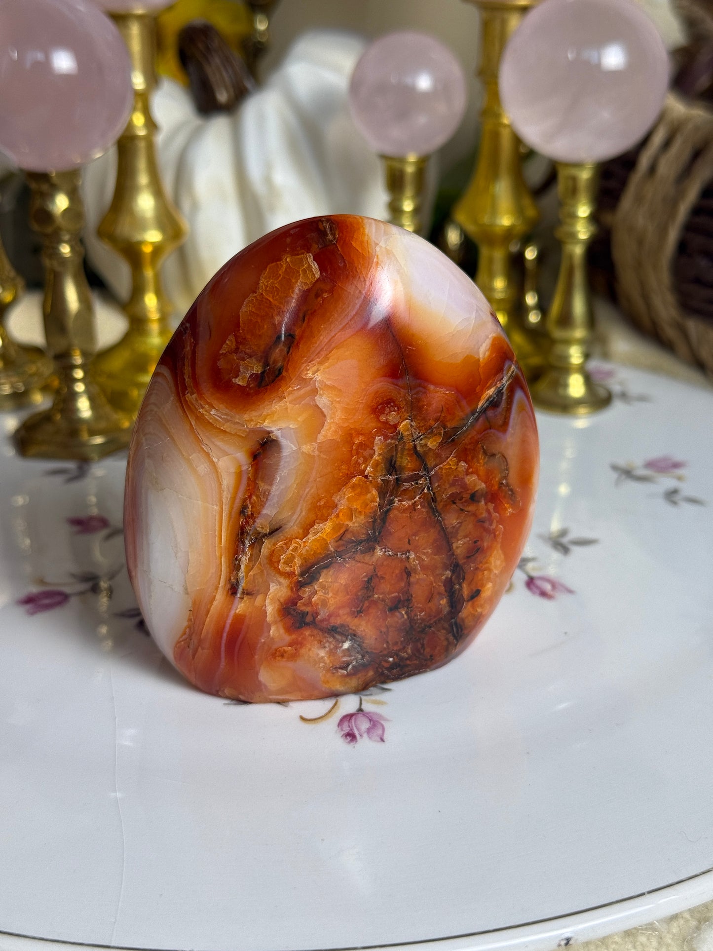 Unreal Burnt Orange Banded Carnelian Freeform