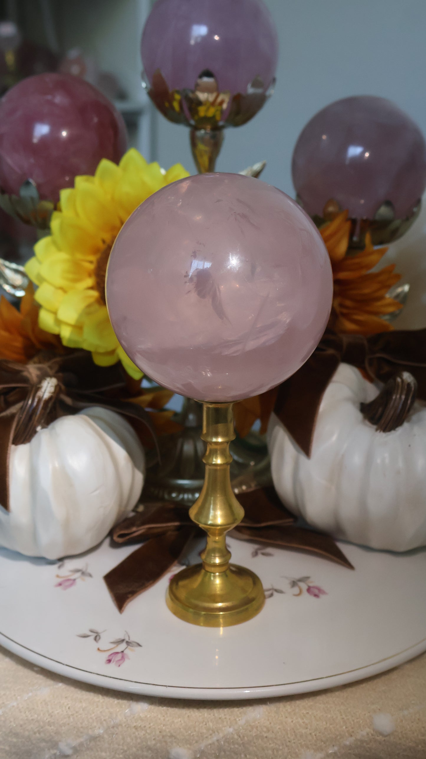 Ice Princess Insanely Gemmy Rainbow Filled Star Rose Quartz Sphere✨