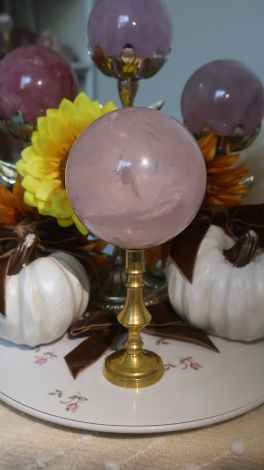 Ice Princess Insanely Gemmy Rainbow Filled Star Rose Quartz Sphere✨