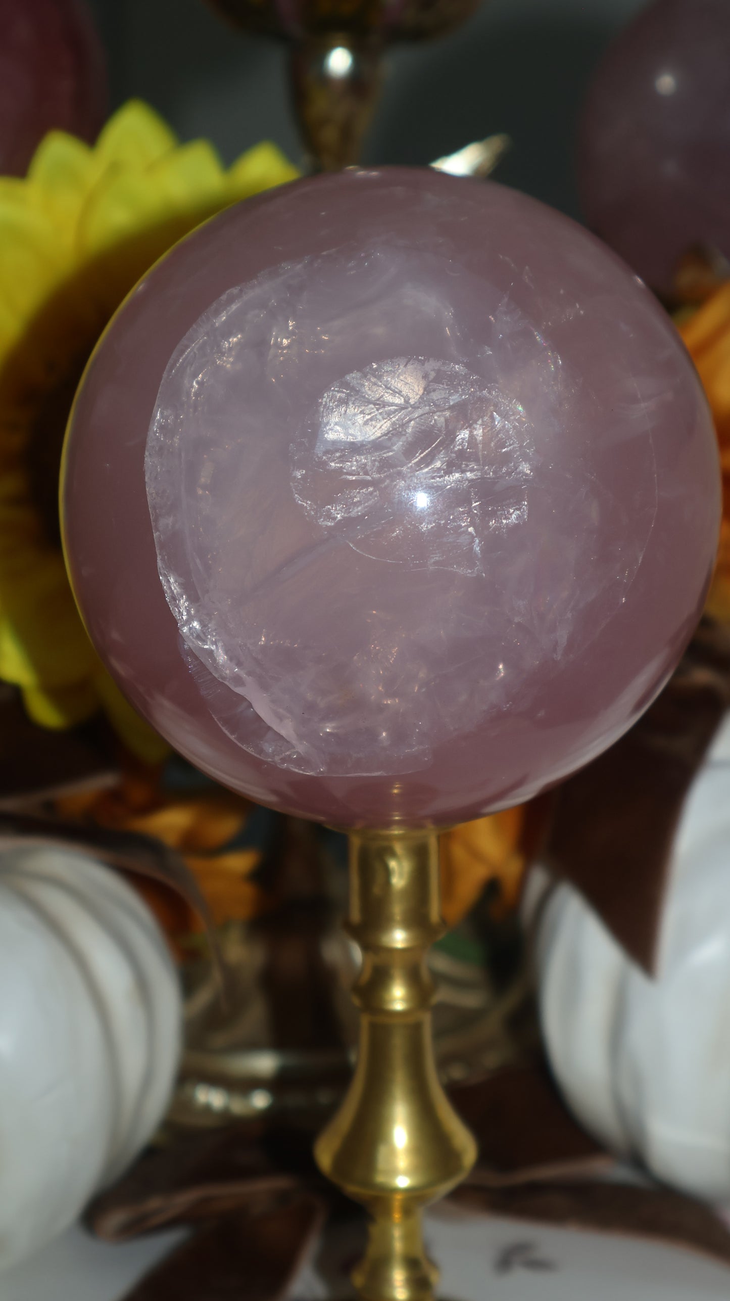 Purple Star Rose Rainbow Gleam Quartz Sphere✨