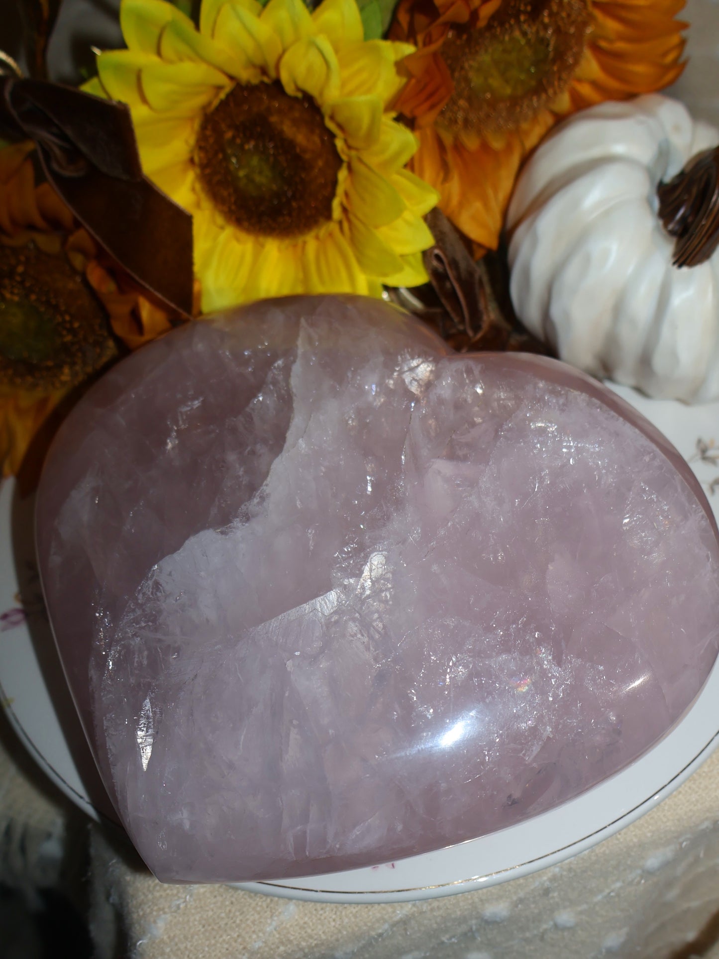 ✨Statement✨ 11lb Silver Asterism Lavender Toned Star Rose Quartz Heart