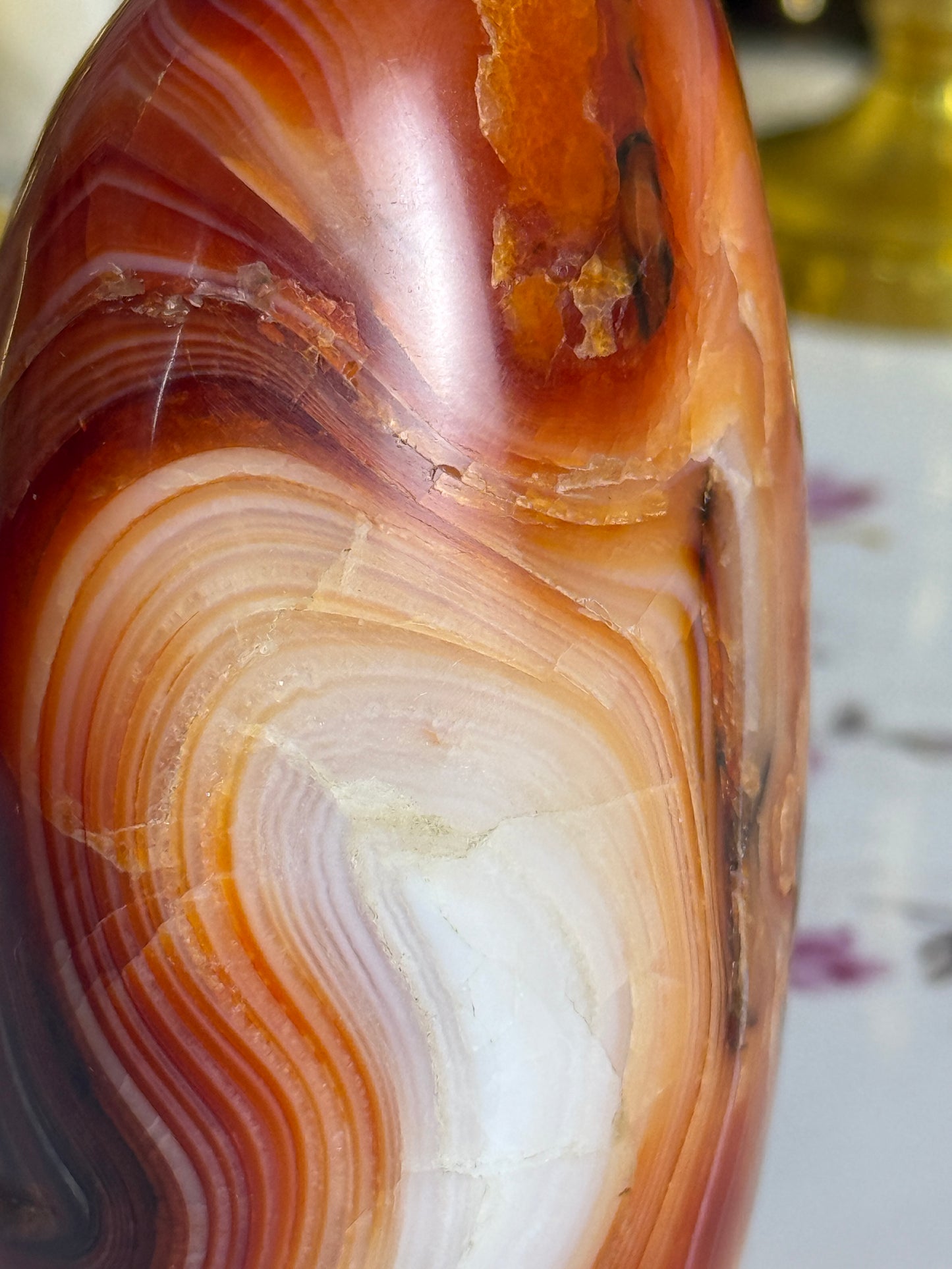 Unreal Burnt Orange Banded Carnelian Freeform