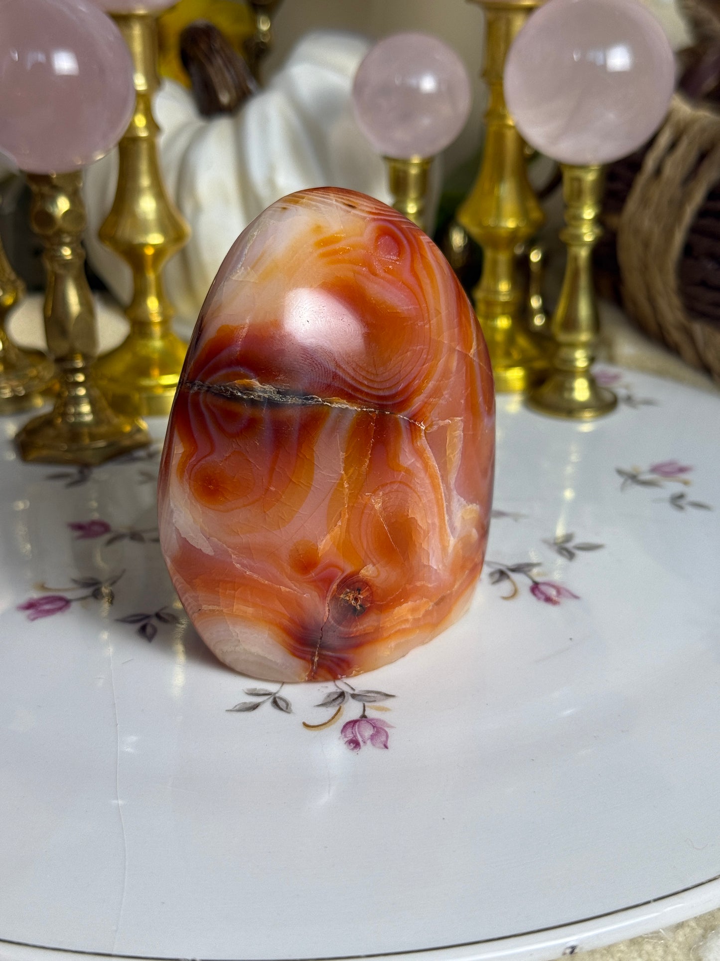 Unreal Burnt Orange Banded Carnelian Freeform