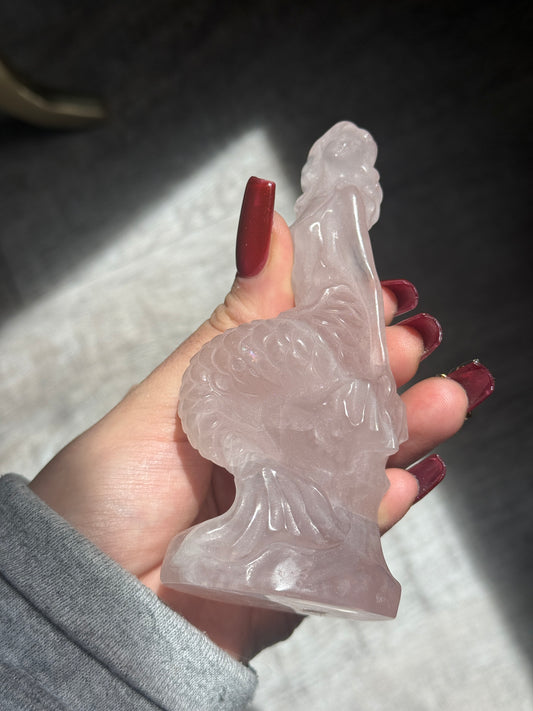 Glittering Mermaid Rose Quartz Carving ✨🎀