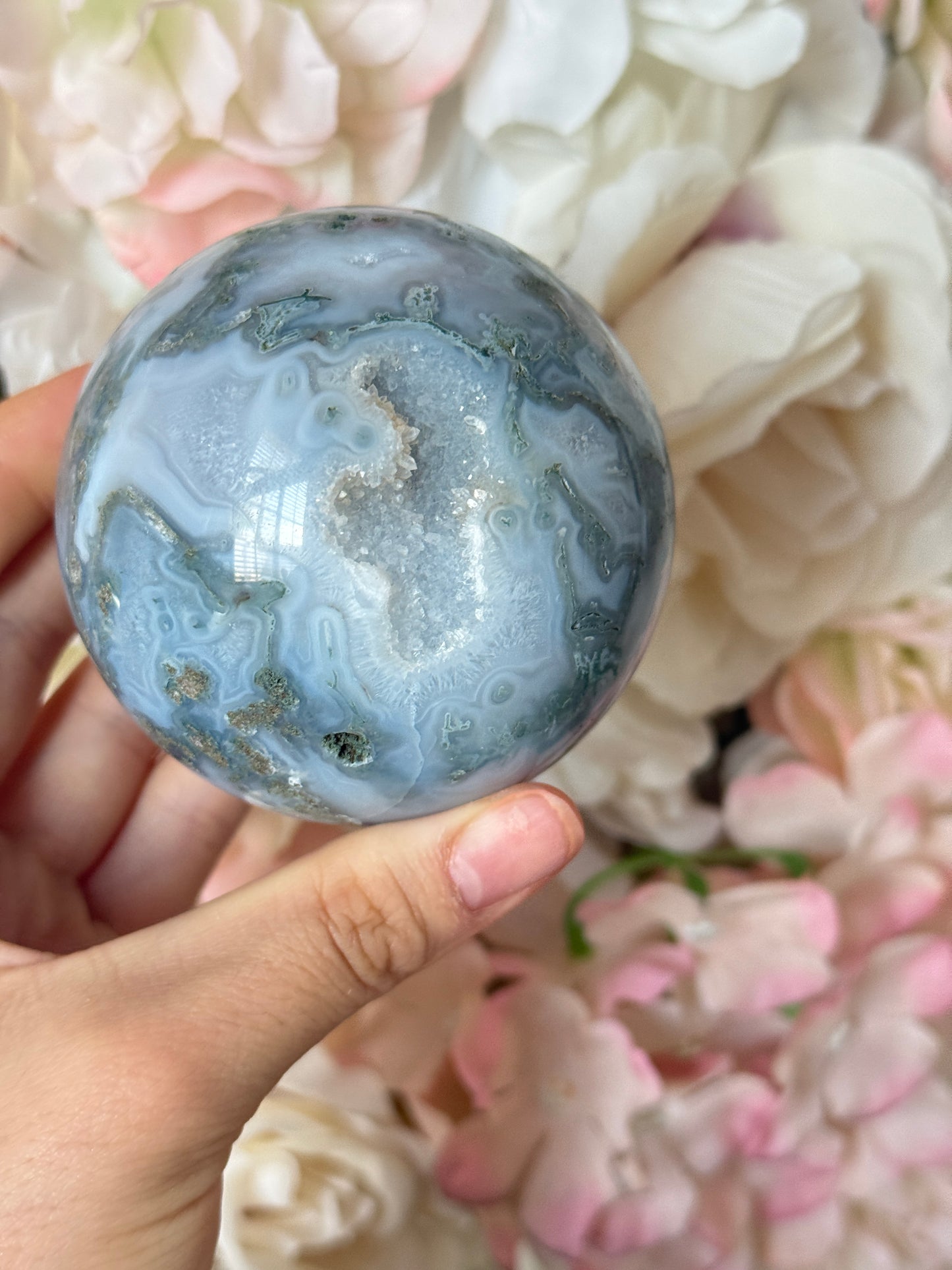 Droozy Moss Agate Sphere