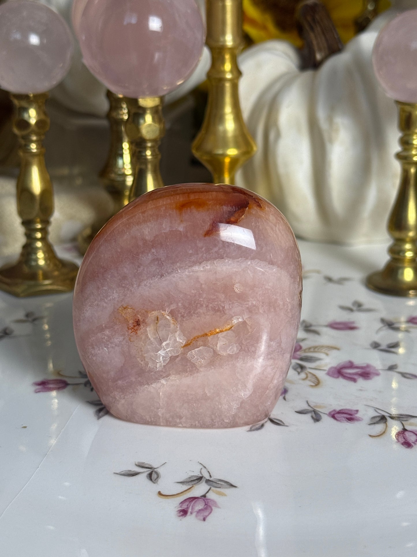 Baby Pink Banded Carnelian Freeform