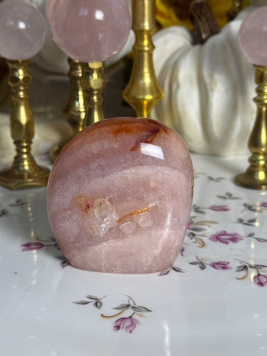 Baby Pink Banded Carnelian Freeform
