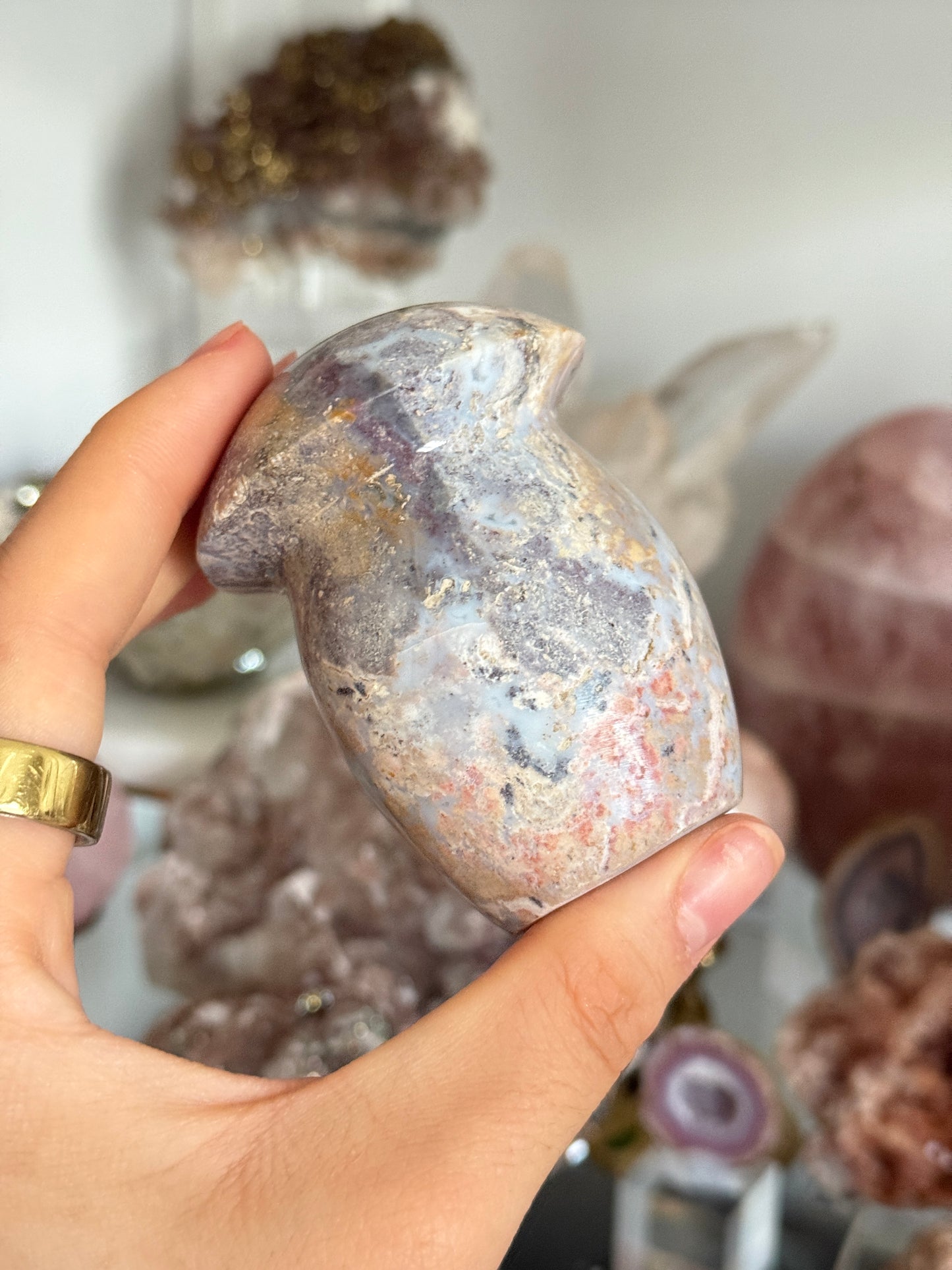 Pastel sea jasper mushroom