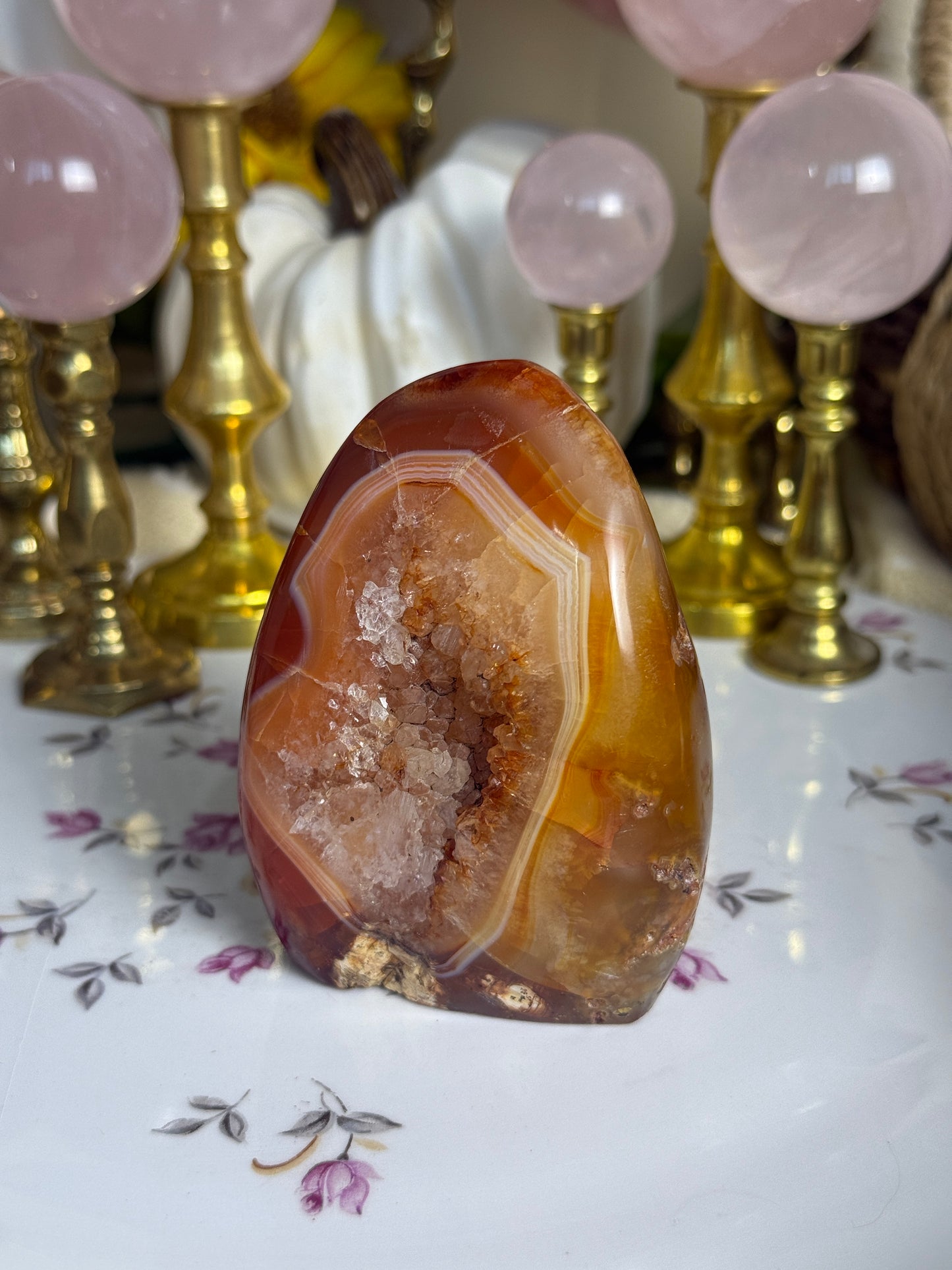 STUNNINGLY Unique Duo Toned Quartz Droozy Carnelian Freeform