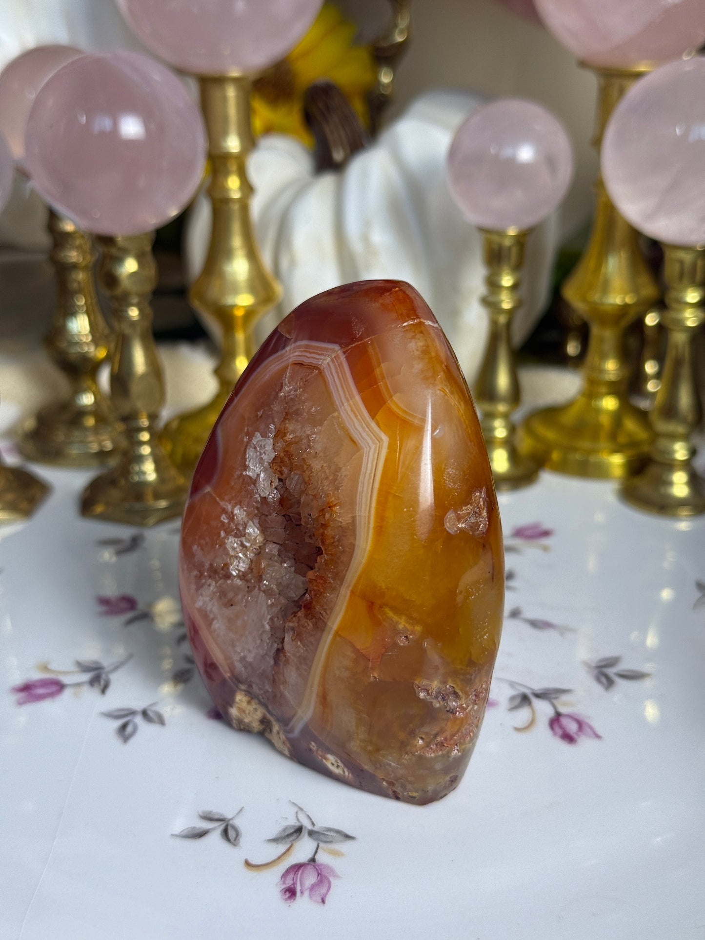 STUNNINGLY Unique Duo Toned Quartz Droozy Carnelian Freeform
