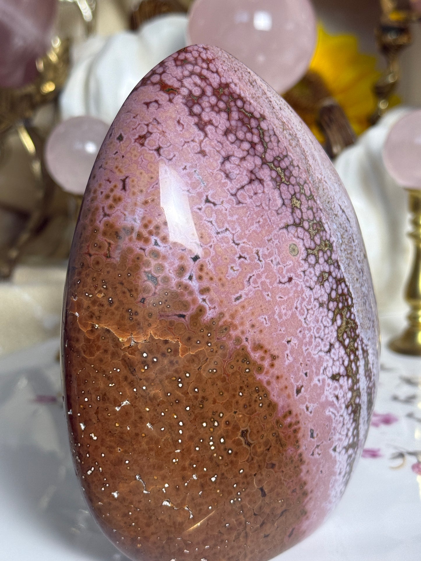 Chocolate Strawberry Orby Sea Jasper Freeform🍓🍫