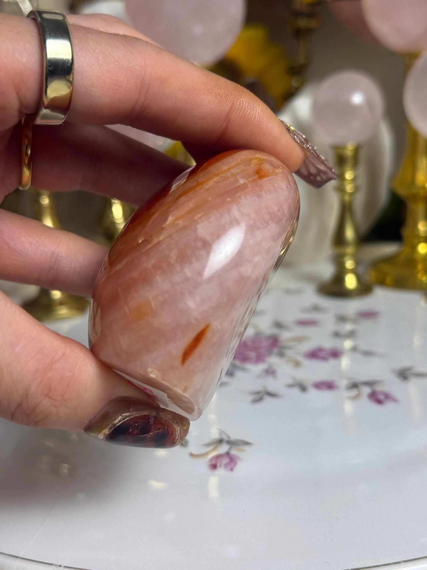 Baby Pink Banded Carnelian Freeform