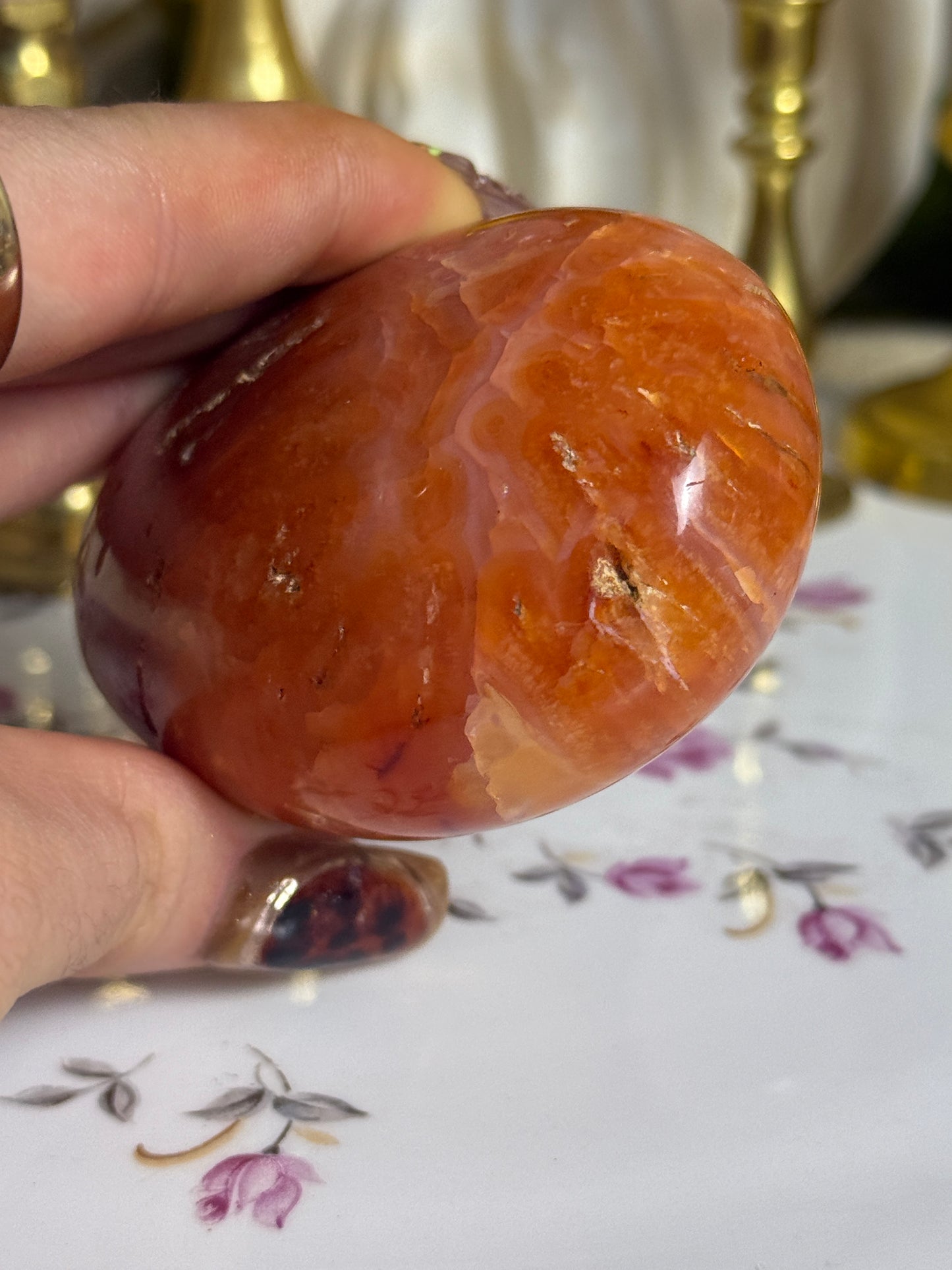 Groovy Coral Pink Banded Carnelian Freeform