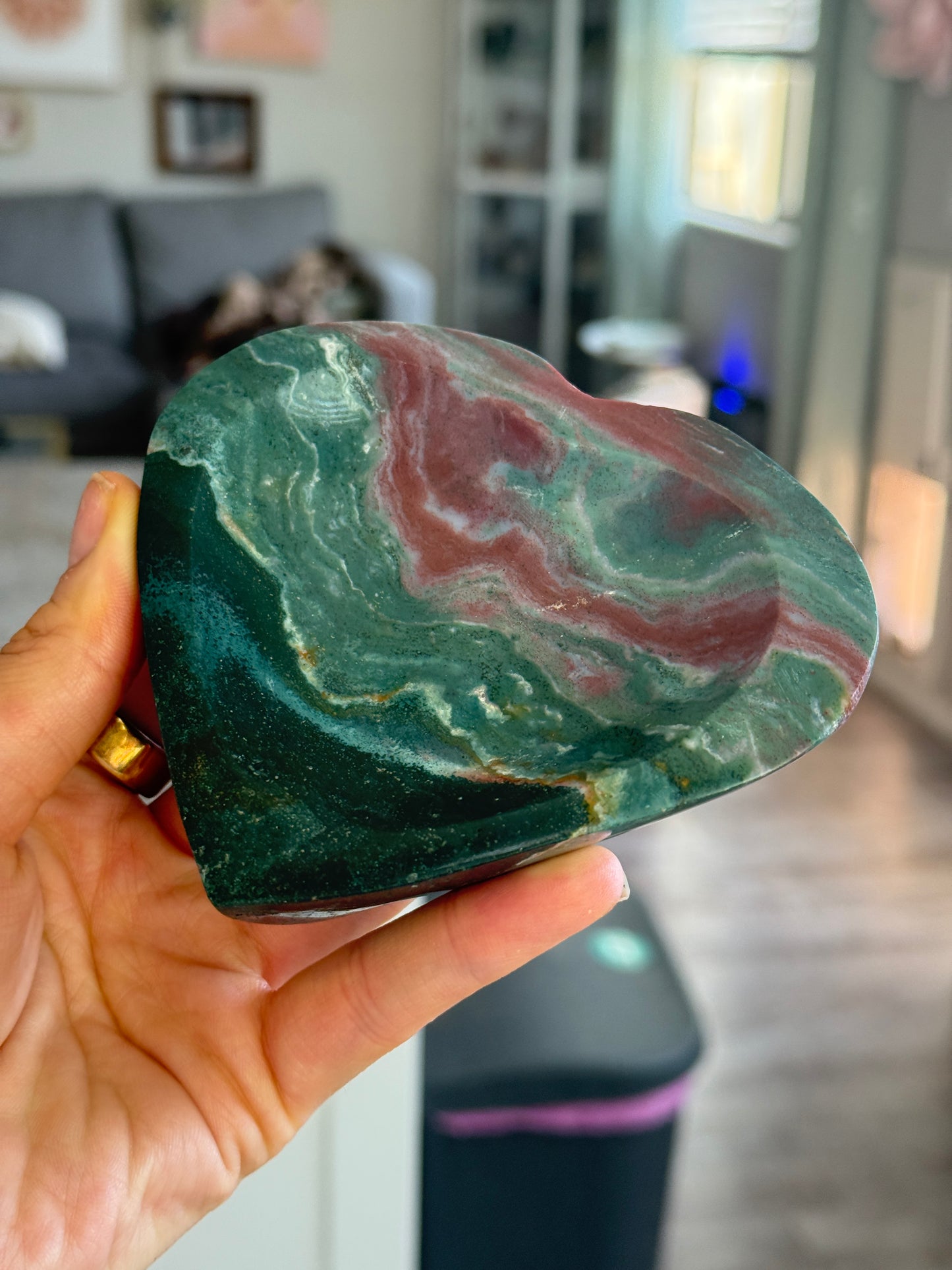 Sea Jasper Heart Dish