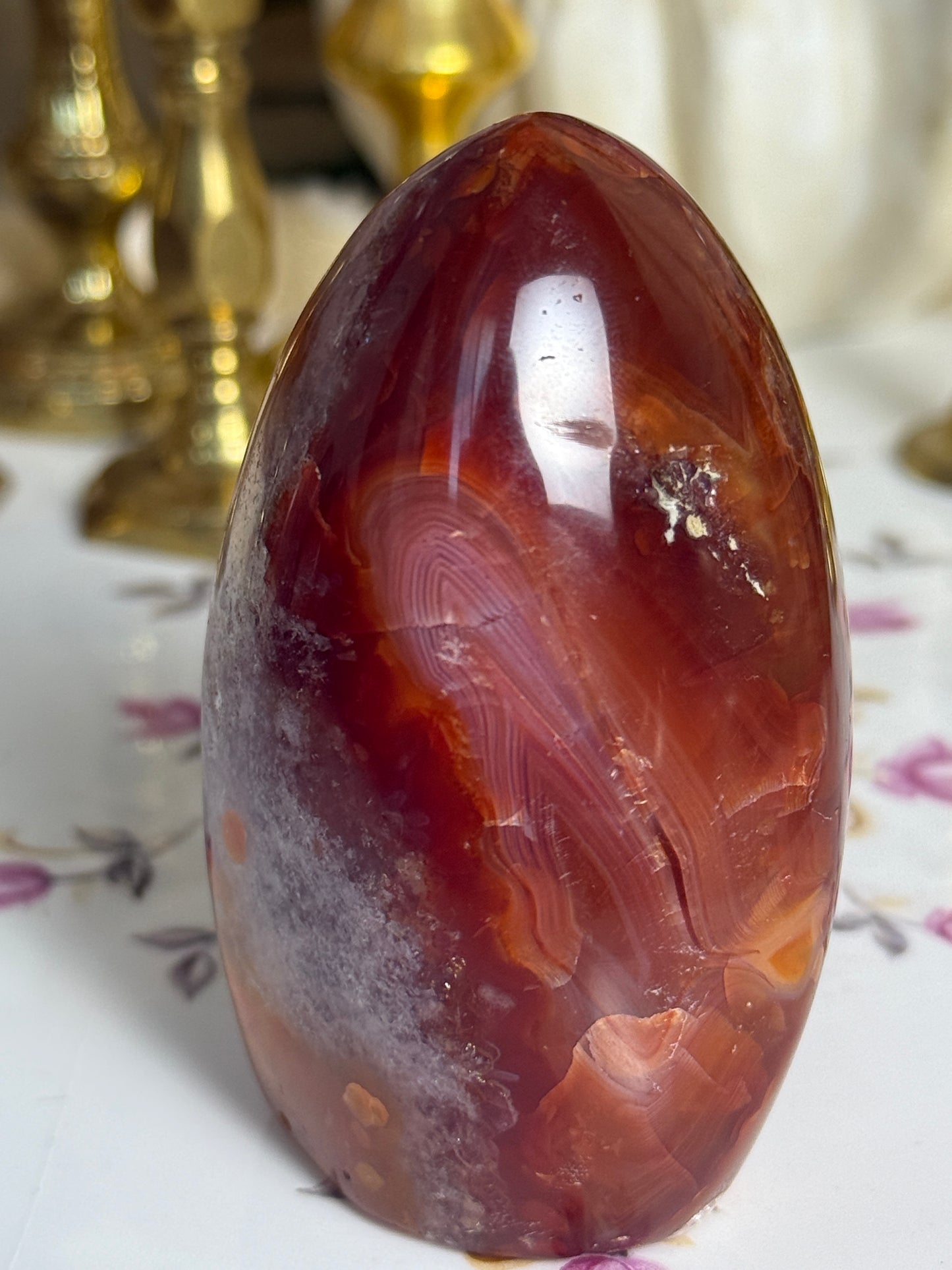 Deep Maroon ‘Shaved Ice’ Quartz Carnelian Freeform
