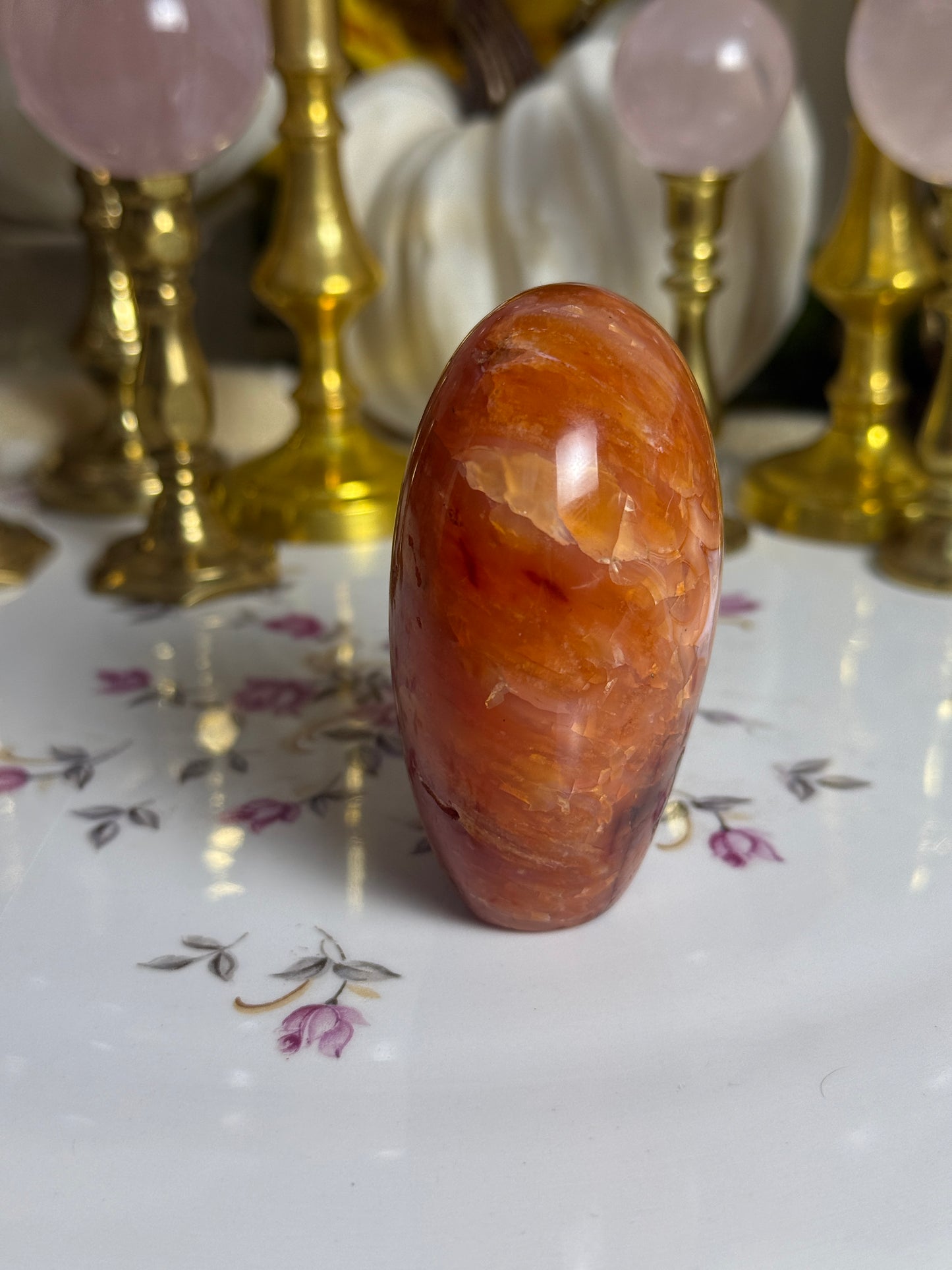 Groovy Coral Pink Banded Carnelian Freeform