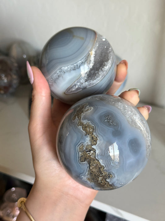 Moody Banded Agate Sphere Bundle ✨🩶