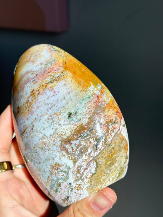 Strawberry Yellow Rainbow Wave Sea Jasper Freeform