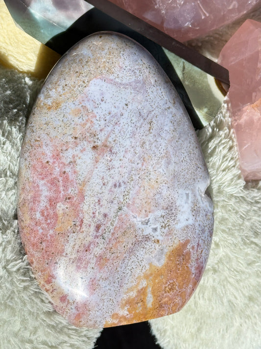 Pastel pink, Lilac Yellow Sea Jasper Freeform