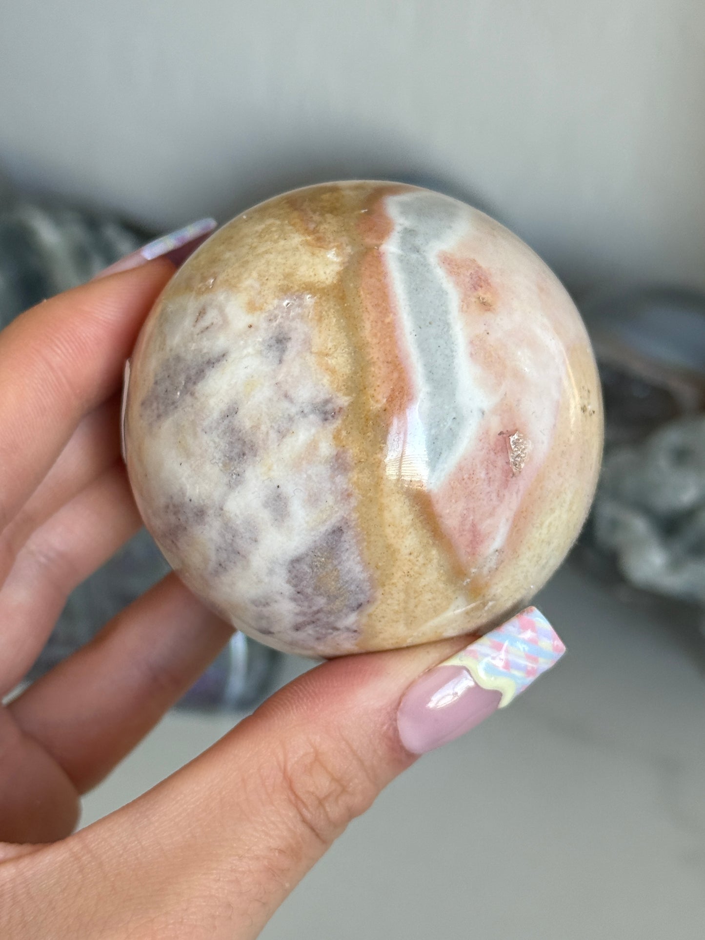 Yellow Coral Sea Jasper Sphere