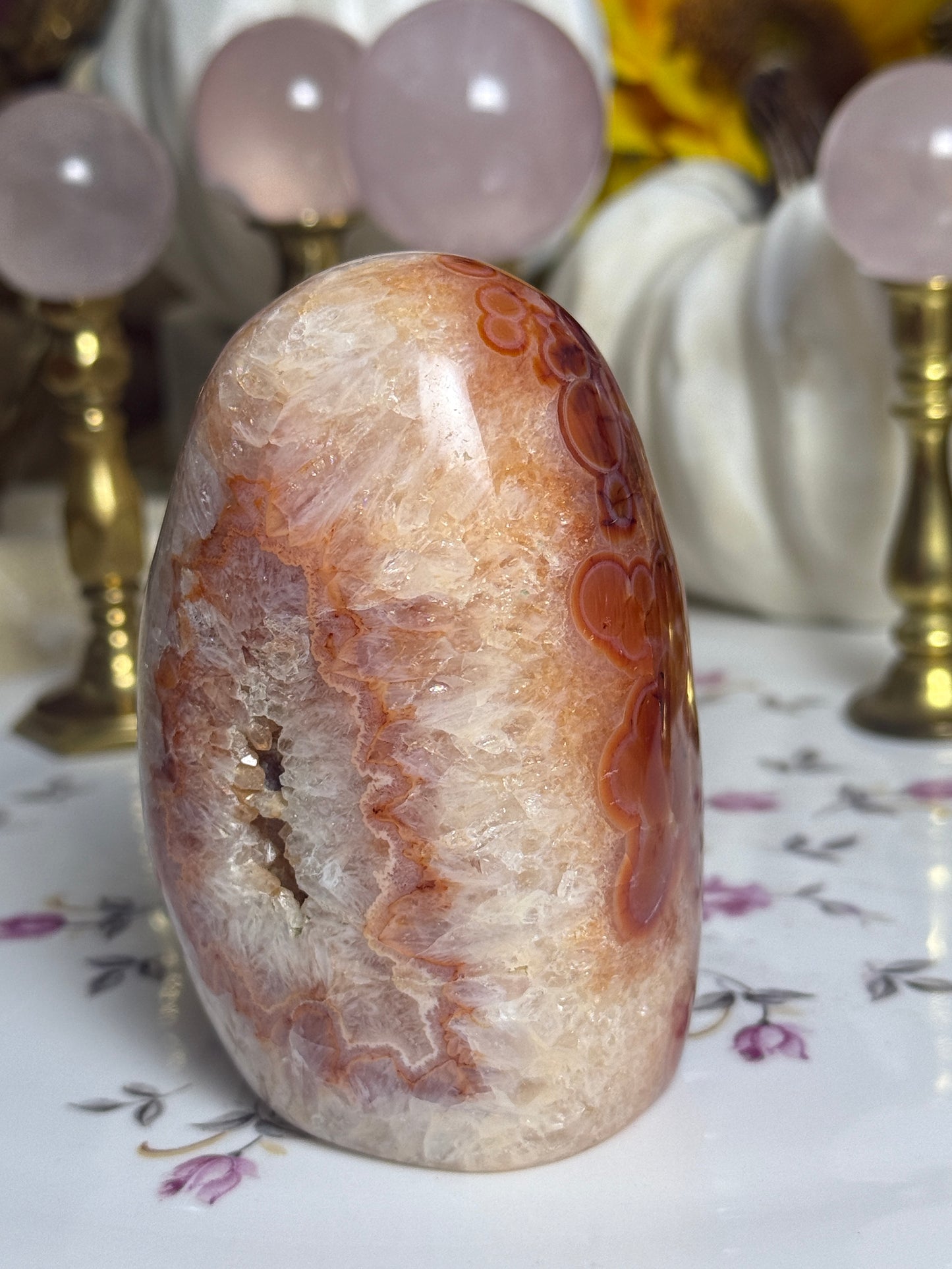 Quartz Agate Banded Carnelian Freeform