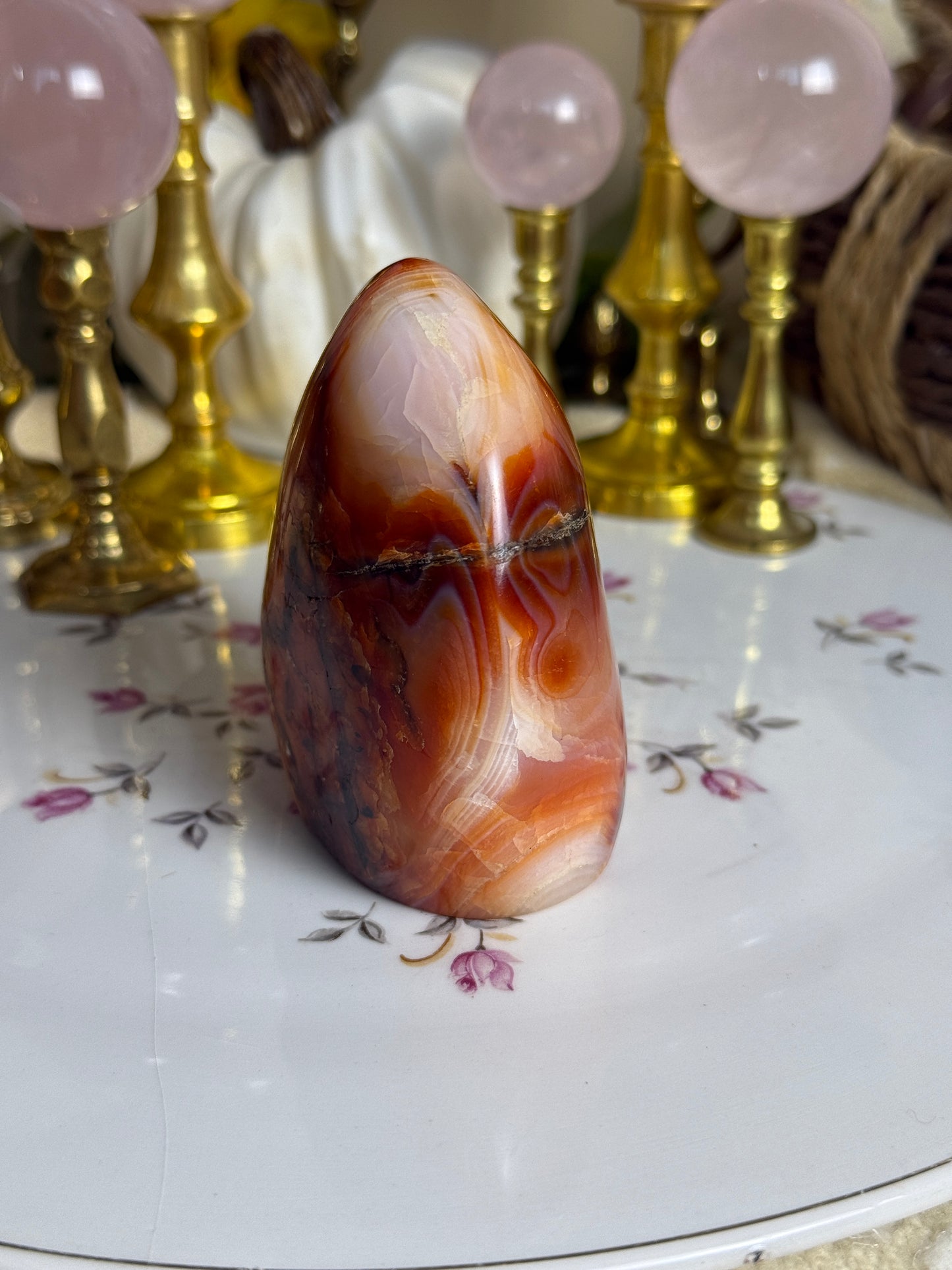 Unreal Burnt Orange Banded Carnelian Freeform