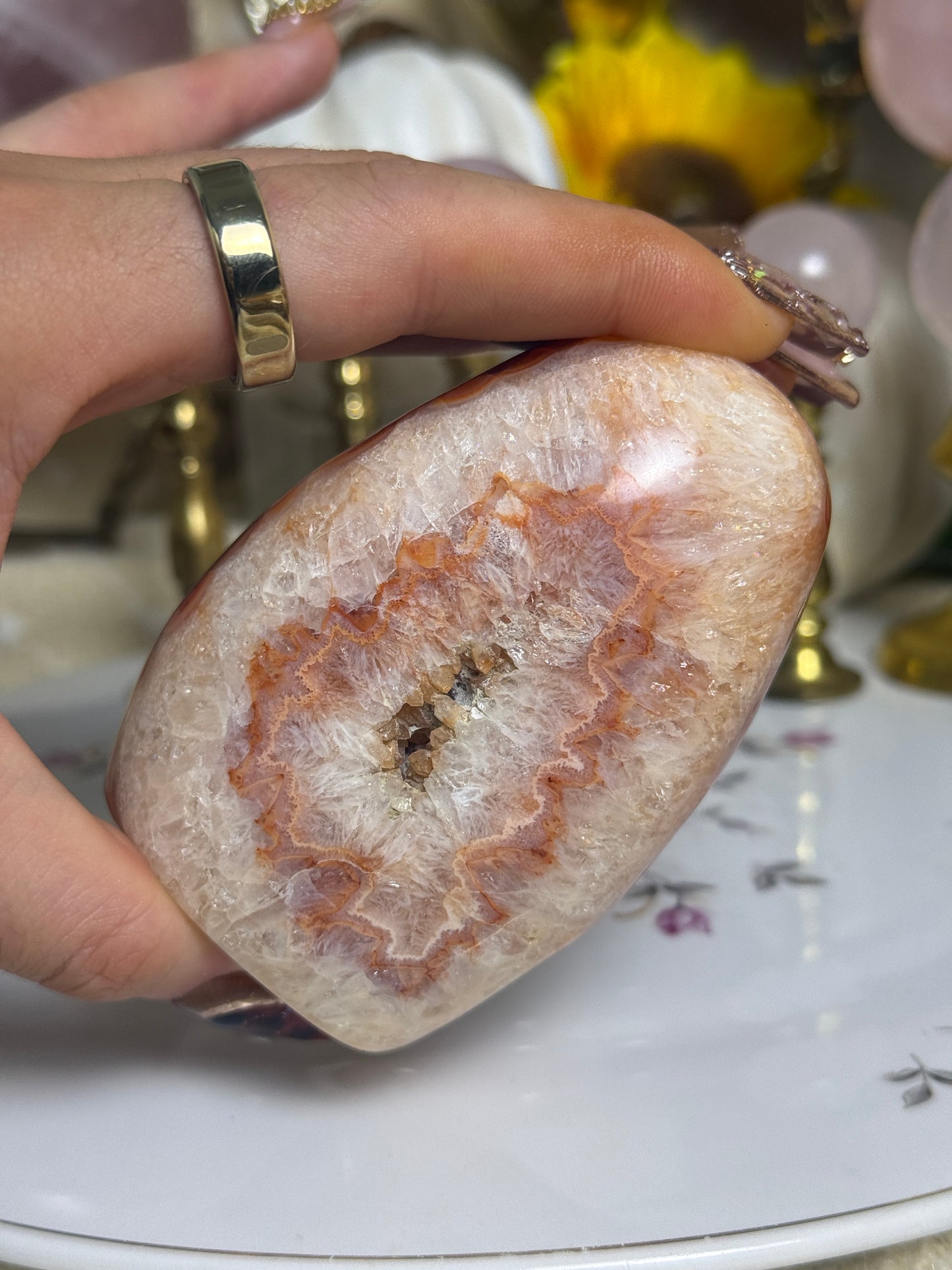 Quartz Agate Banded Carnelian Freeform