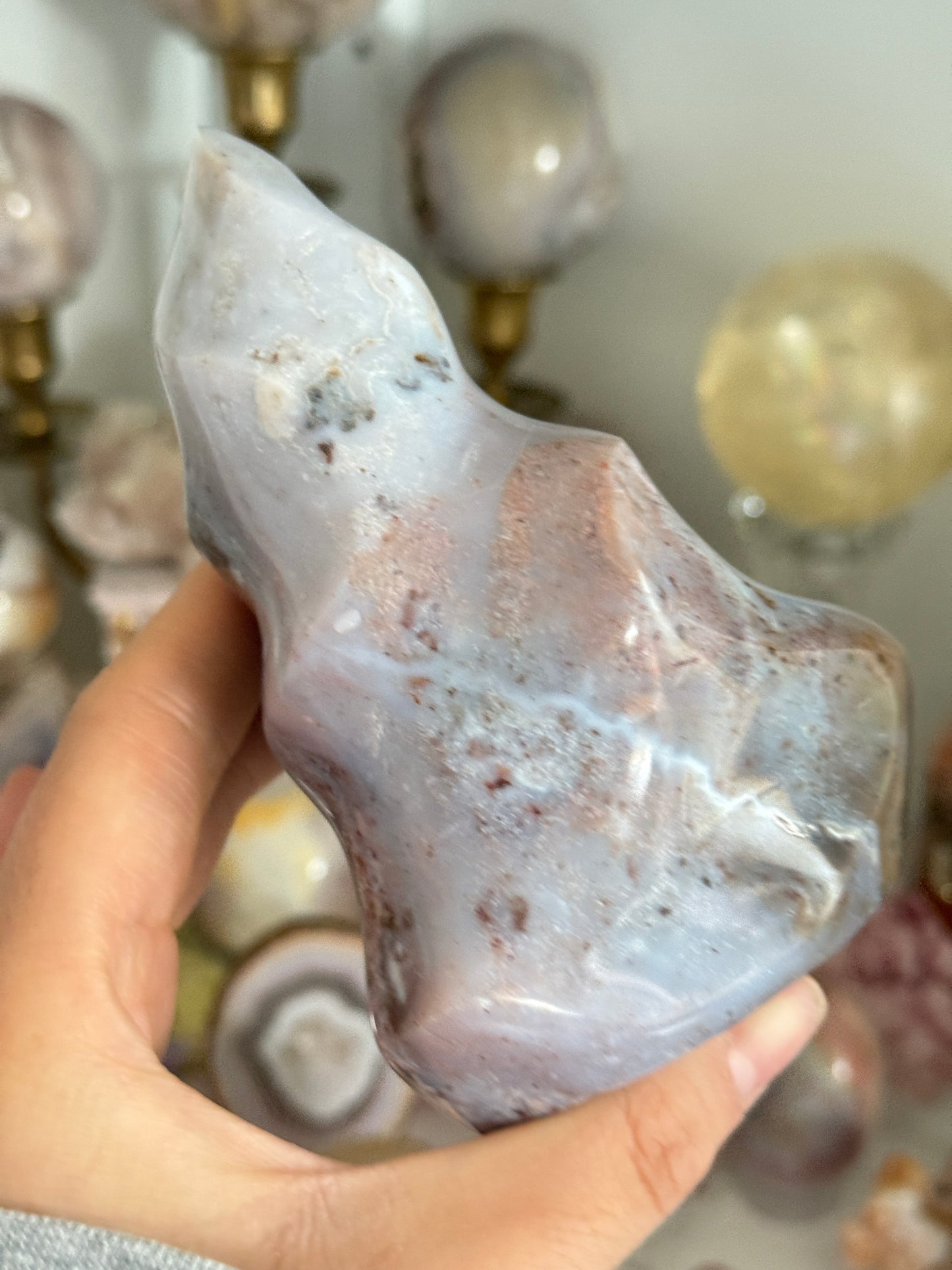Pink Pastel Sea Jasper Flame-RESERVED